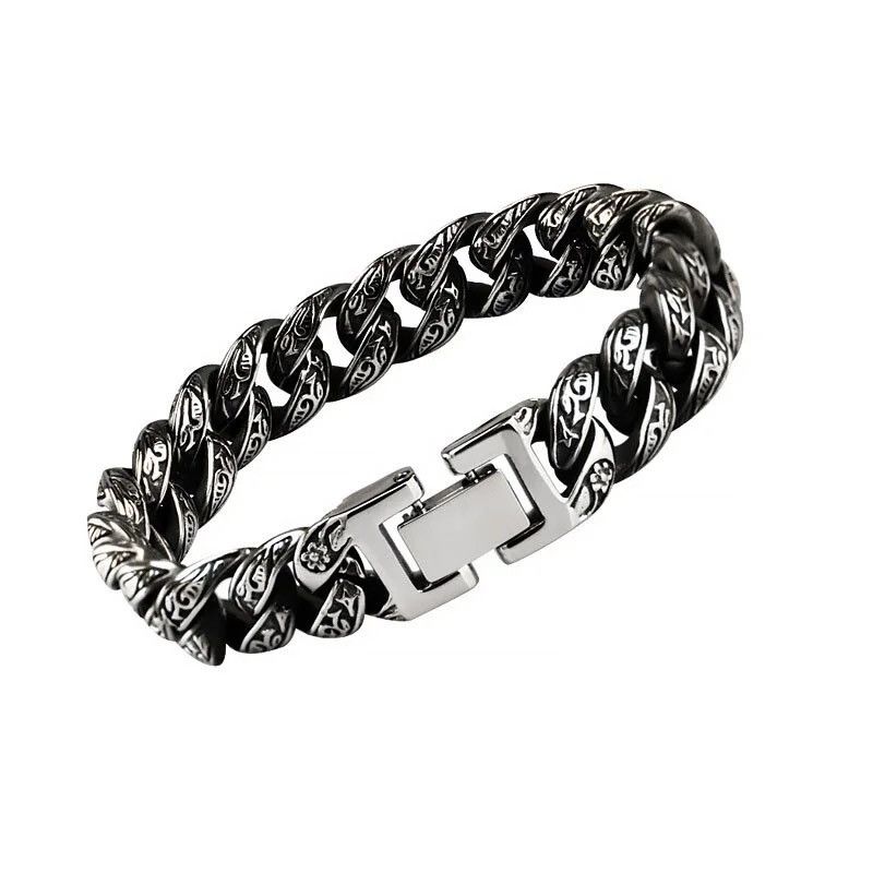 Japanese Brand × Vintage Y2K Engraved Cuban Bracelet Size ONE SIZE - 5 Thumbnail