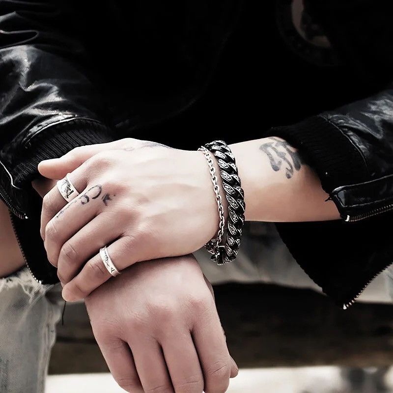 Japanese Brand × Vintage Y2K Engraved Cuban Bracelet Size ONE SIZE - 3 Thumbnail