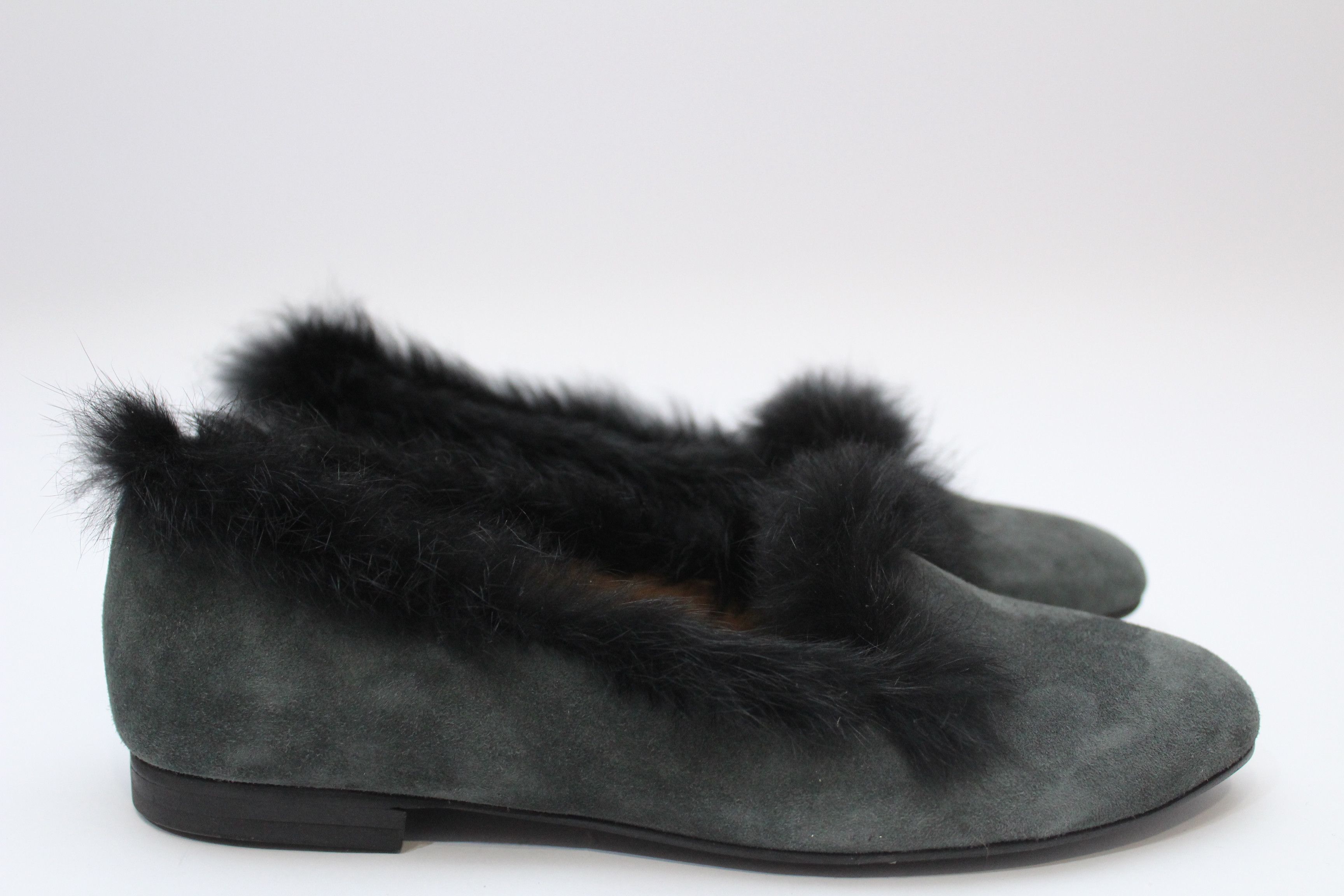 Chatelles Paris Slippers Leather Suede Real Fur Hype