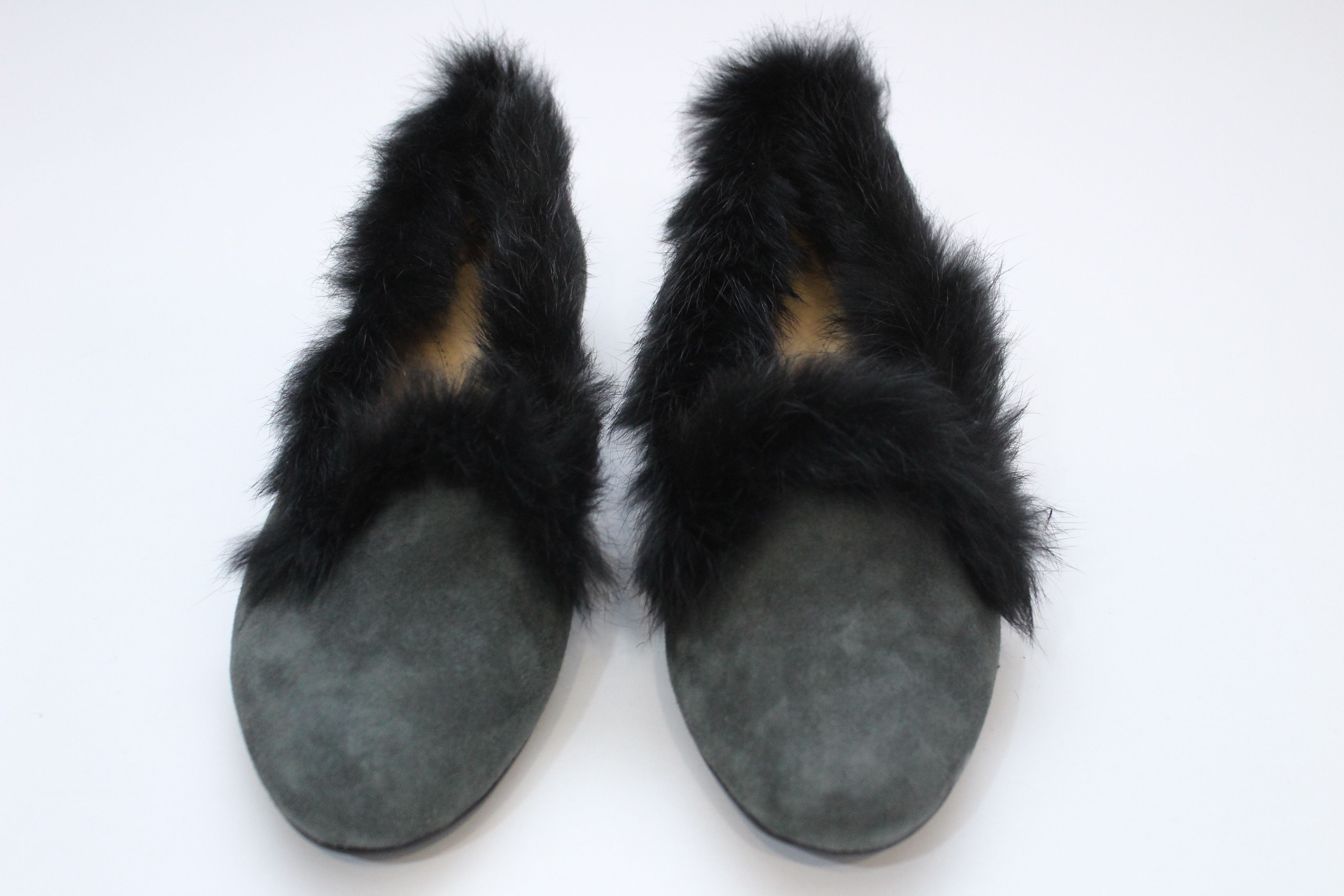 Other Chatelles Paris Slippers Leather Suede Real Fur Hype Size US 6 / IT 36 - 3 Thumbnail