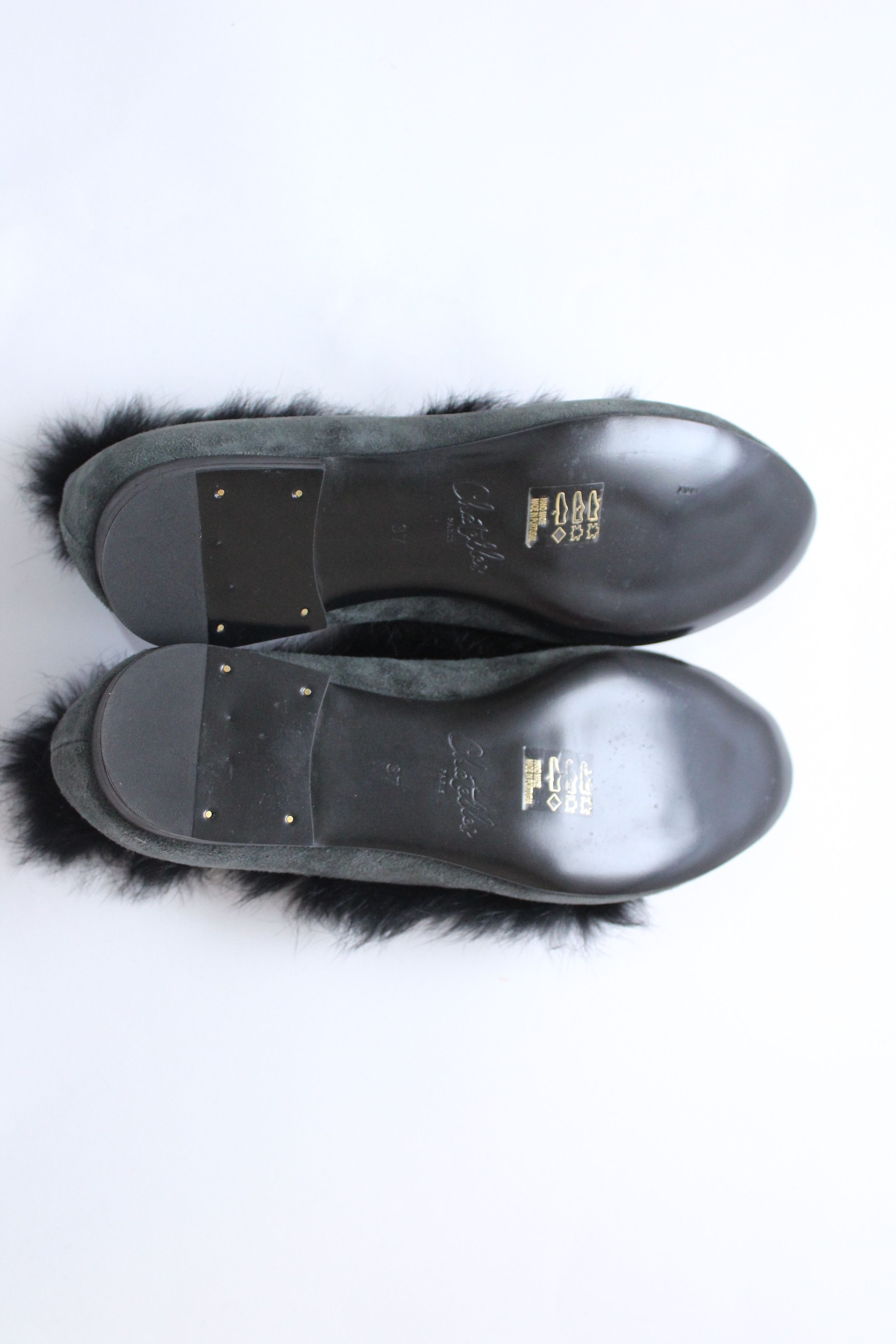 Other Chatelles Paris Slippers Leather Suede Real Fur Hype Size US 6 / IT 36 - 9 Thumbnail