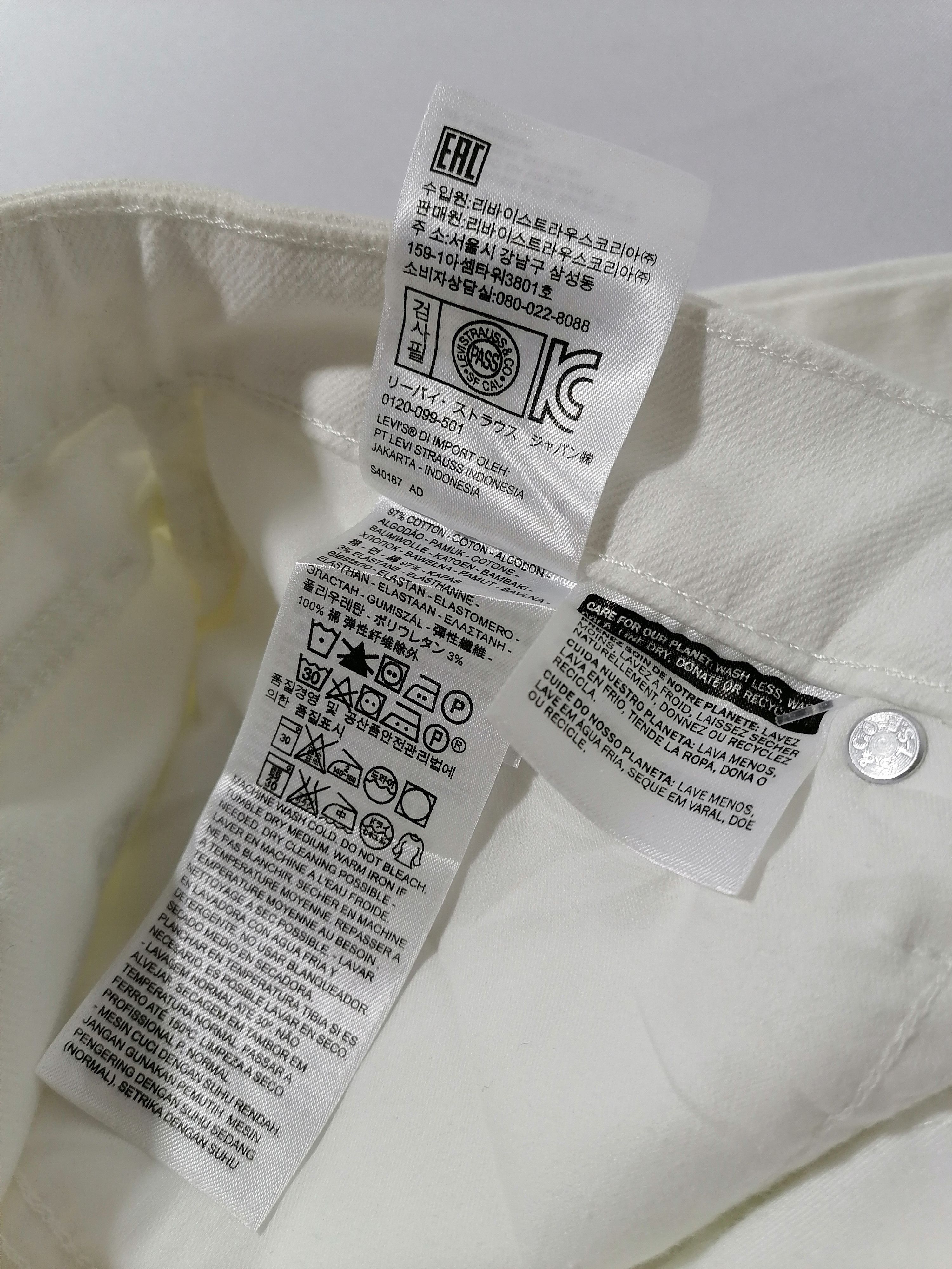 Levi's Levi's Strauss Woman White Denim Jeans Size 38" / US 16 / IT 52 - 10 Thumbnail