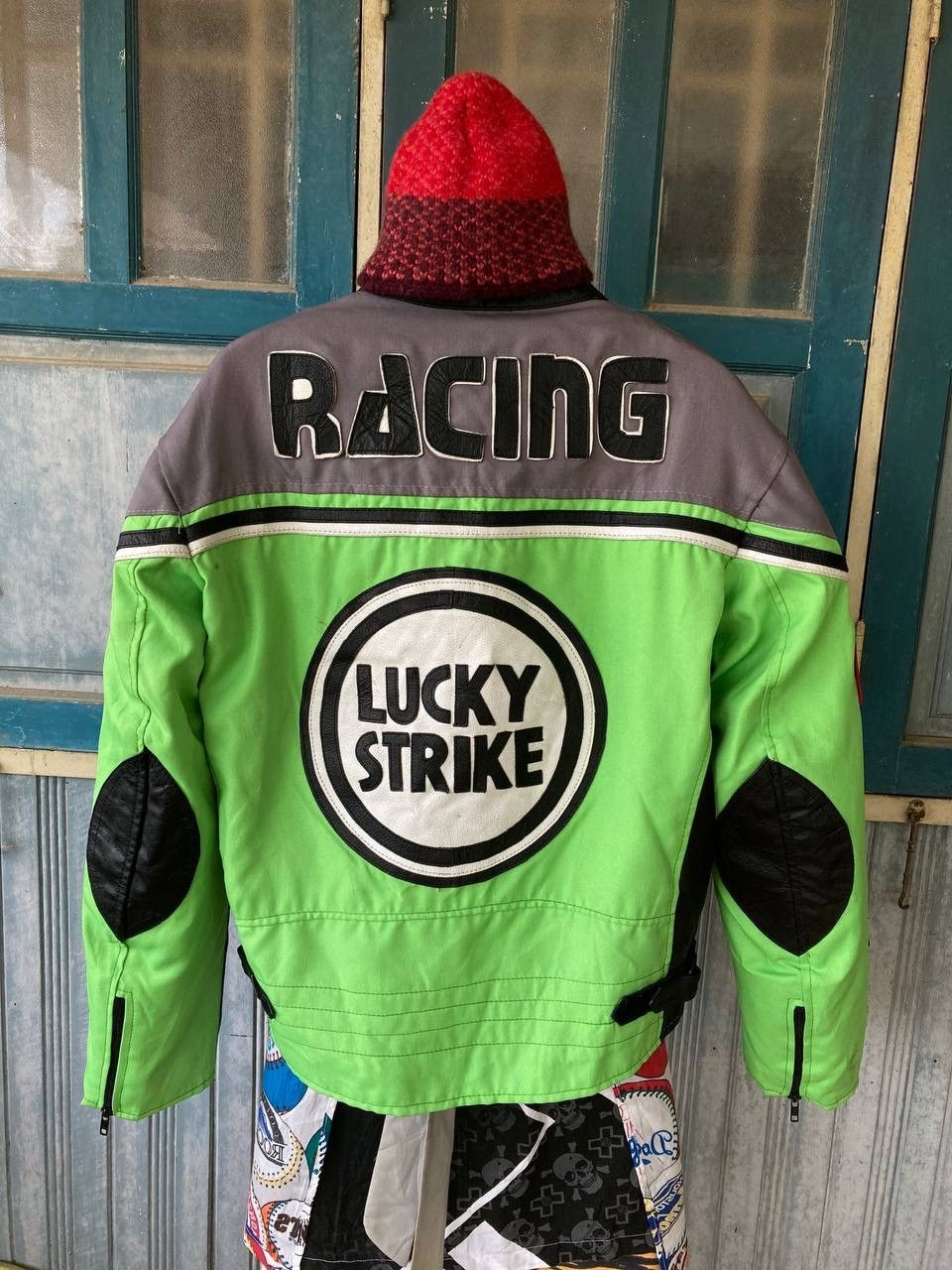 Other Vintage LUCKY STRIKE Men’s Racing Jacket By Real Leather Size US L / EU 52-54 / 3 - 4 Thumbnail