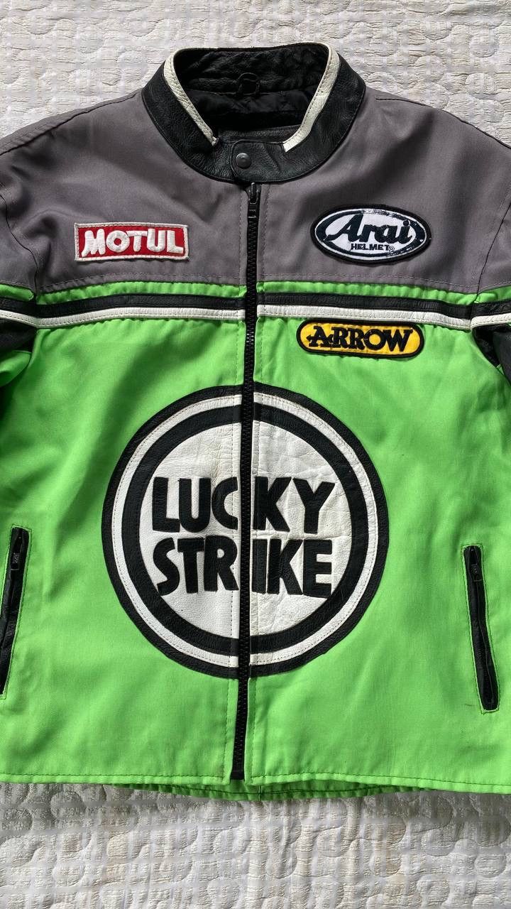 Other Vintage LUCKY STRIKE Men’s Racing Jacket By Real Leather Size US L / EU 52-54 / 3 - 5 Thumbnail
