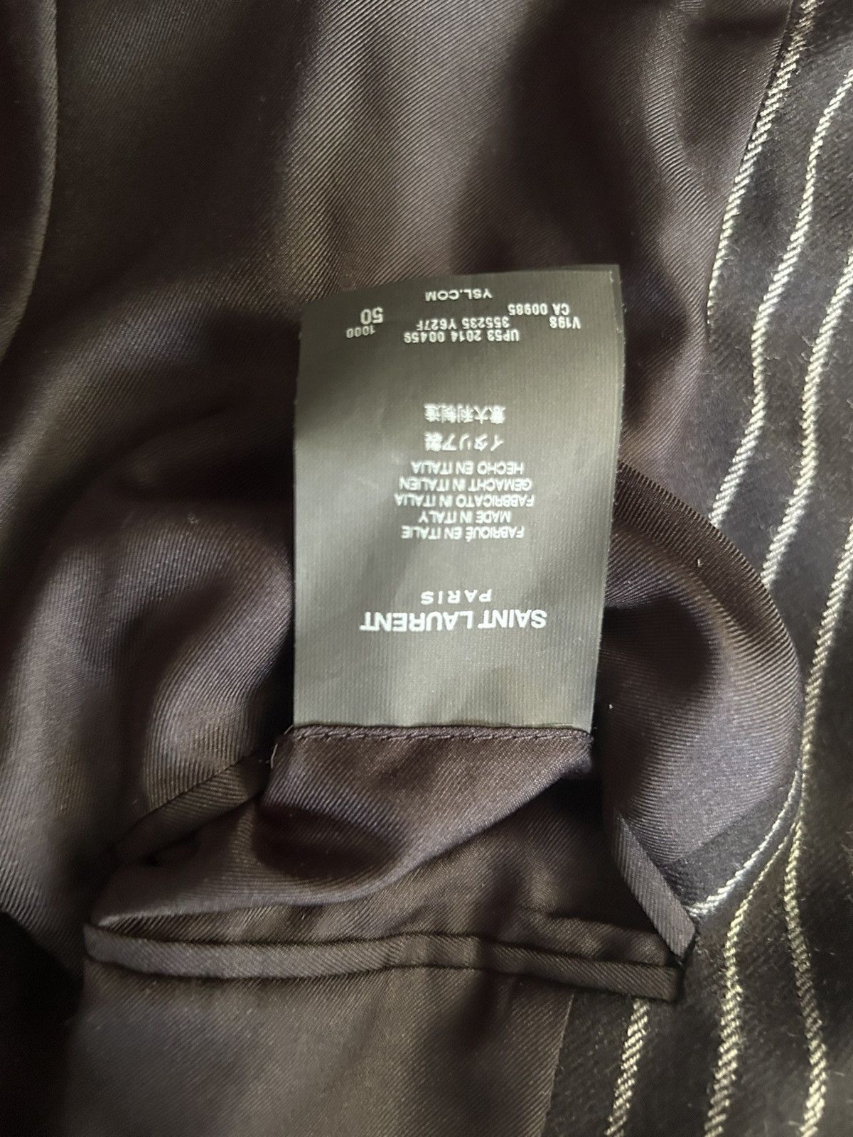 Hedi Slimane × Saint Laurent Paris Striped Blazer 2014 SLP Size 50R - 4 Thumbnail