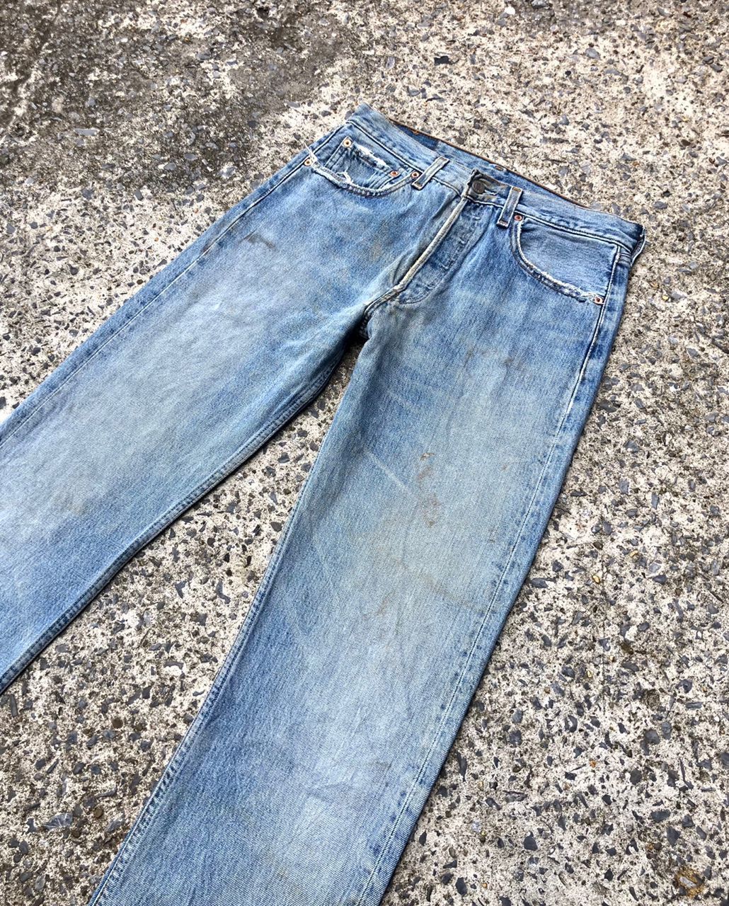 Levi's × Levi's Vintage Clothing Levi's Strauss 501 Fly Button Distressed Denim Jeans Size US 30 / EU 46 - 4 Thumbnail