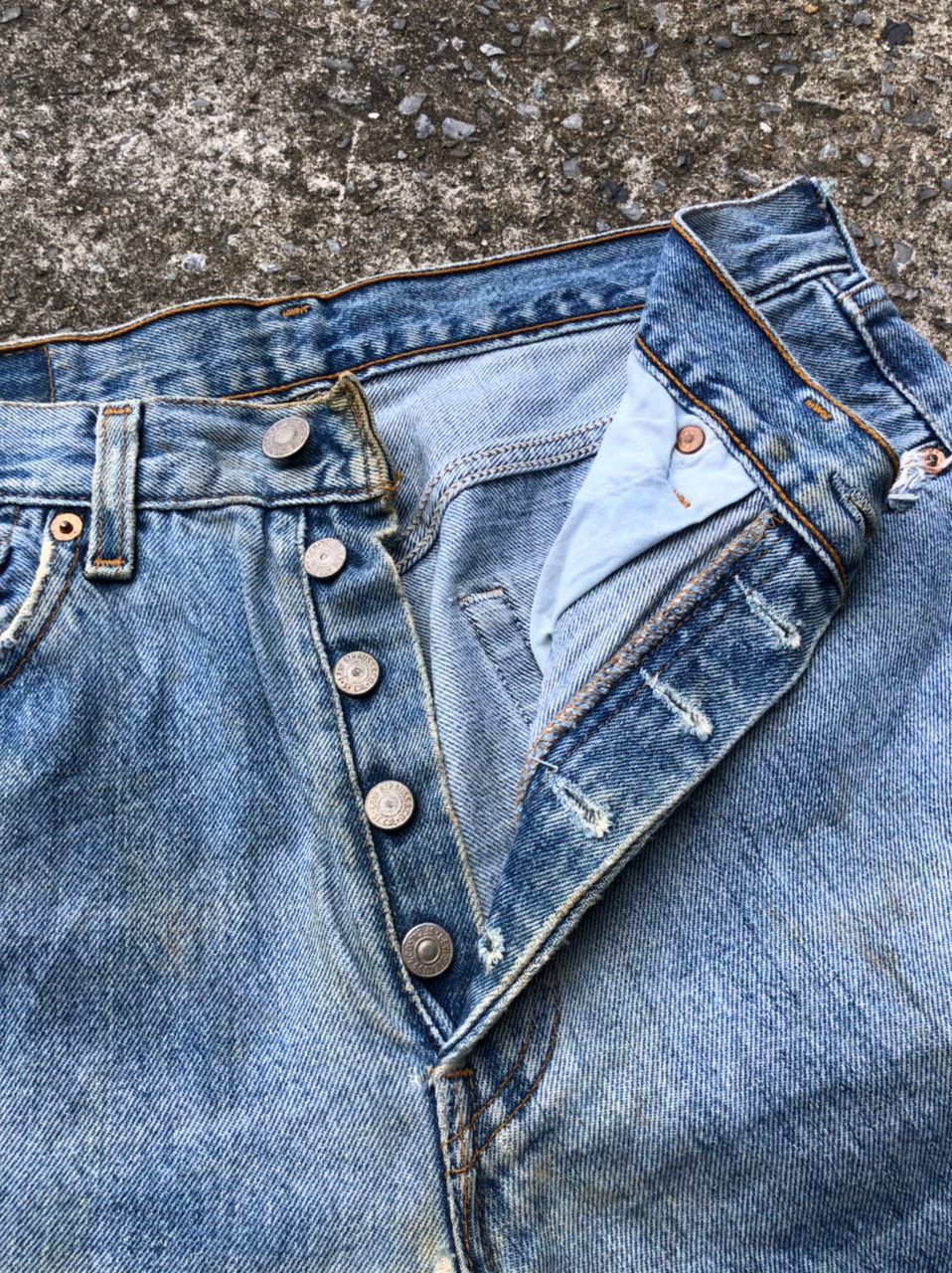 Levi's × Levi's Vintage Clothing Levi's Strauss 501 Fly Button Distressed Denim Jeans Size US 30 / EU 46 - 2 Thumbnail