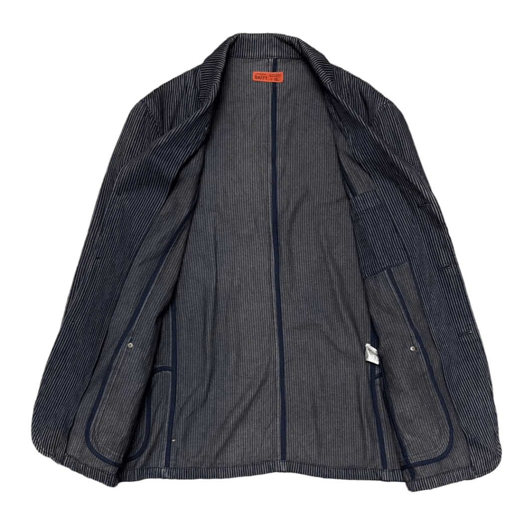 Japanese Brand Vintage Baffy Hickory Stripes Chore Jacket Size US L / EU 52-54 / 3 - 6 Thumbnail