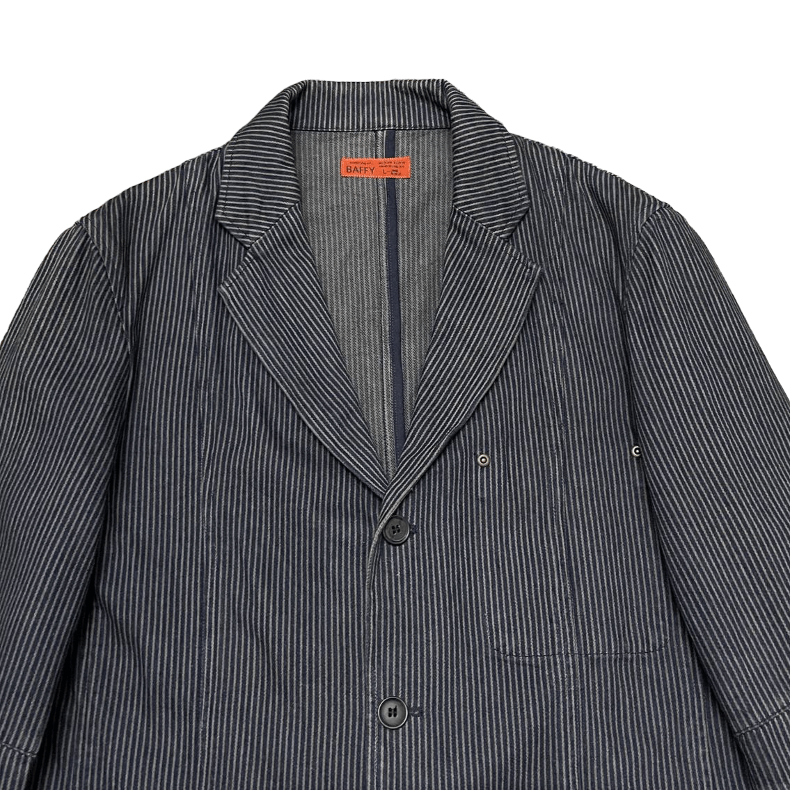 Japanese Brand Vintage Baffy Hickory Stripes Chore Jacket Size US L / EU 52-54 / 3 - 2 Thumbnail