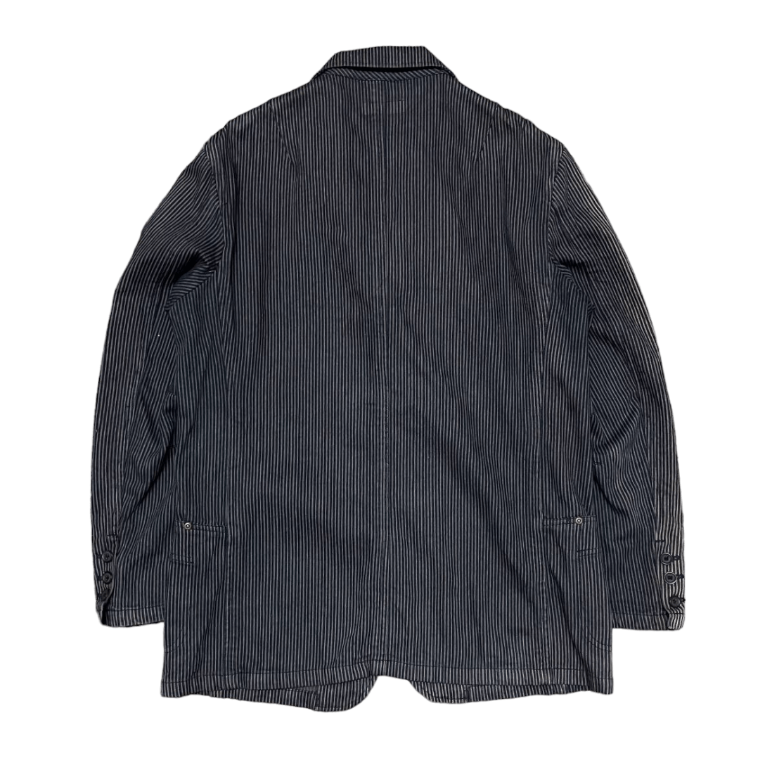 Japanese Brand Vintage Baffy Hickory Stripes Chore Jacket Size US L / EU 52-54 / 3 - 10 Thumbnail