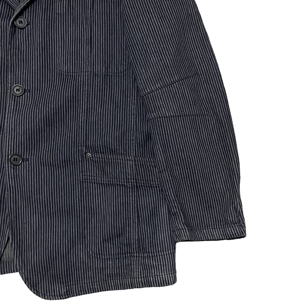 Japanese Brand Vintage Baffy Hickory Stripes Chore Jacket Size US L / EU 52-54 / 3 - 4 Thumbnail
