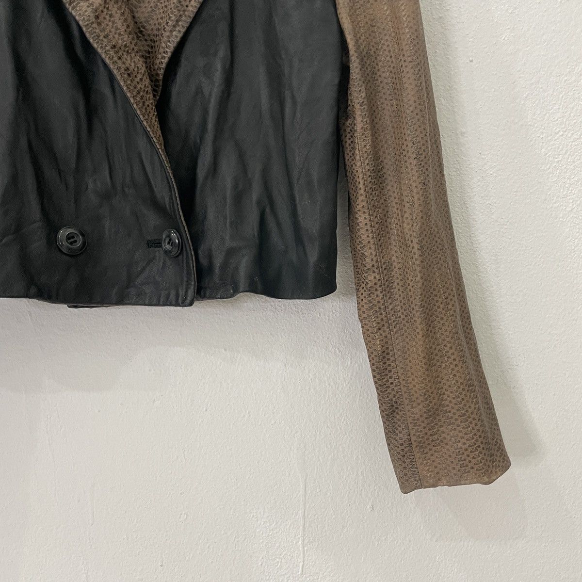Japanese Brand Vintage Christian Aujard Leather Coat Jacket Size L / US 10 / IT 46 - 2 Thumbnail