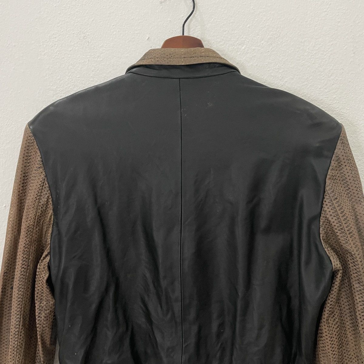 Japanese Brand Vintage Christian Aujard Leather Coat Jacket Size L / US 10 / IT 46 - 10 Thumbnail
