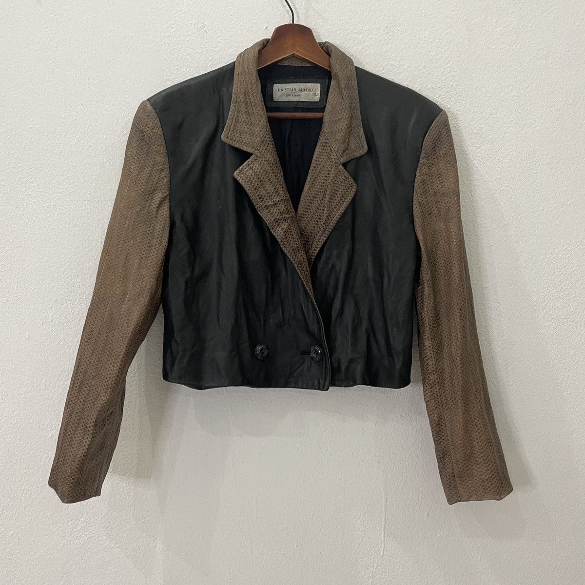 Vintage Christian Aujard Leather Coat Jacket