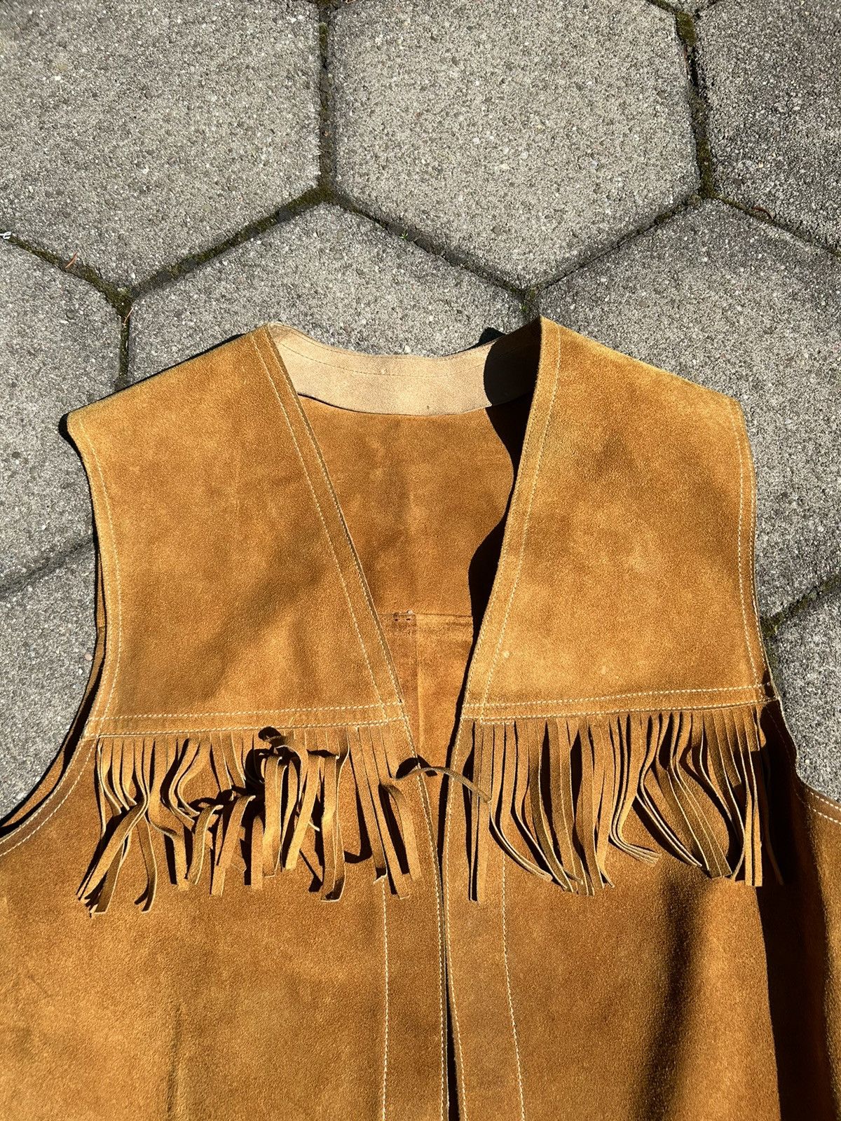 Japanese Brand × Vintage Vintage Suede Fringe Vest Rare 60s 70s Size US M / EU 48-50 / 2 - 5 Thumbnail