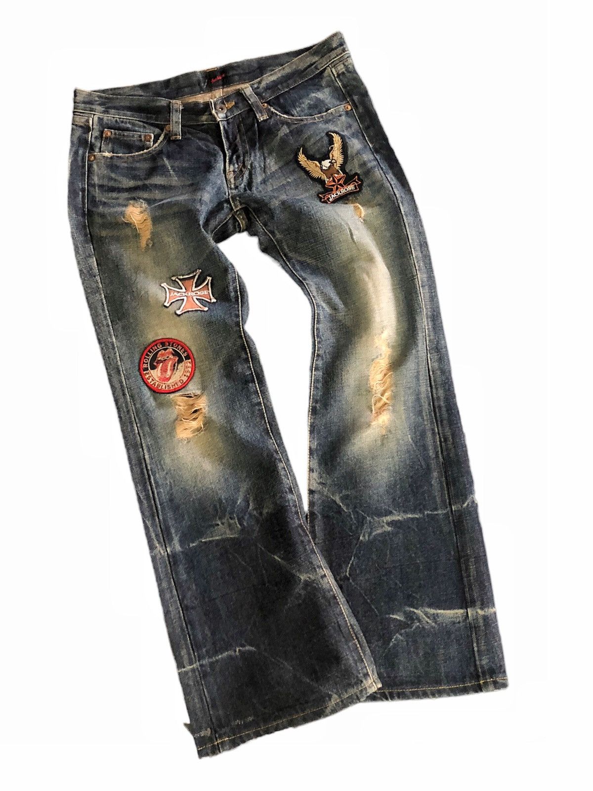 If Six Was Nine 00’s Jack Rose x Rolling Stones mud max flared jeans Size US 32 / EU 48 - 7 Thumbnail