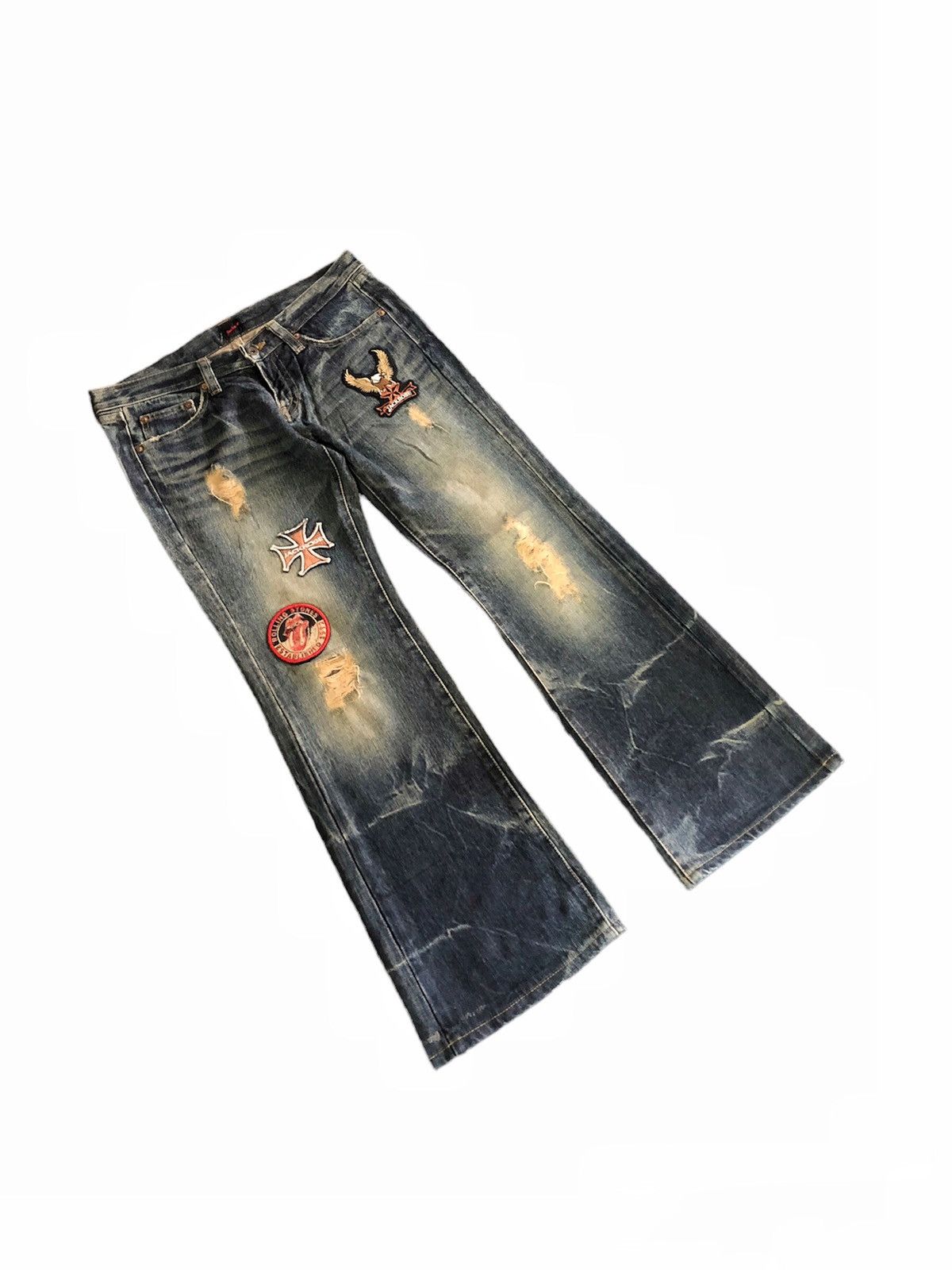 If Six Was Nine 00’s Jack Rose x Rolling Stones mud max flared jeans Size US 32 / EU 48 - 3 Thumbnail