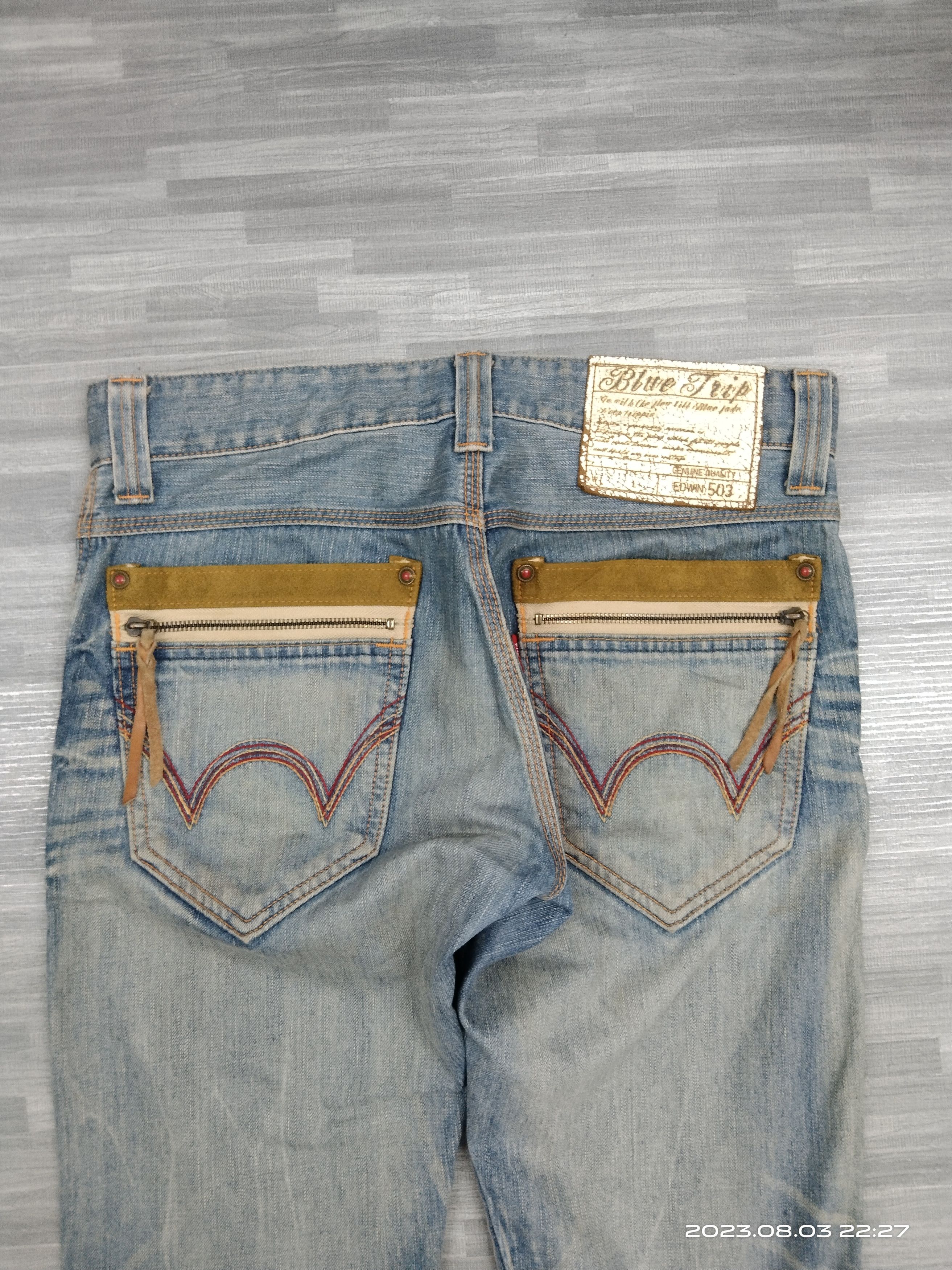 Edwin FLARE SICK FADED BLUE TRIP DENIM PANTS Size US 31 - 5 Thumbnail