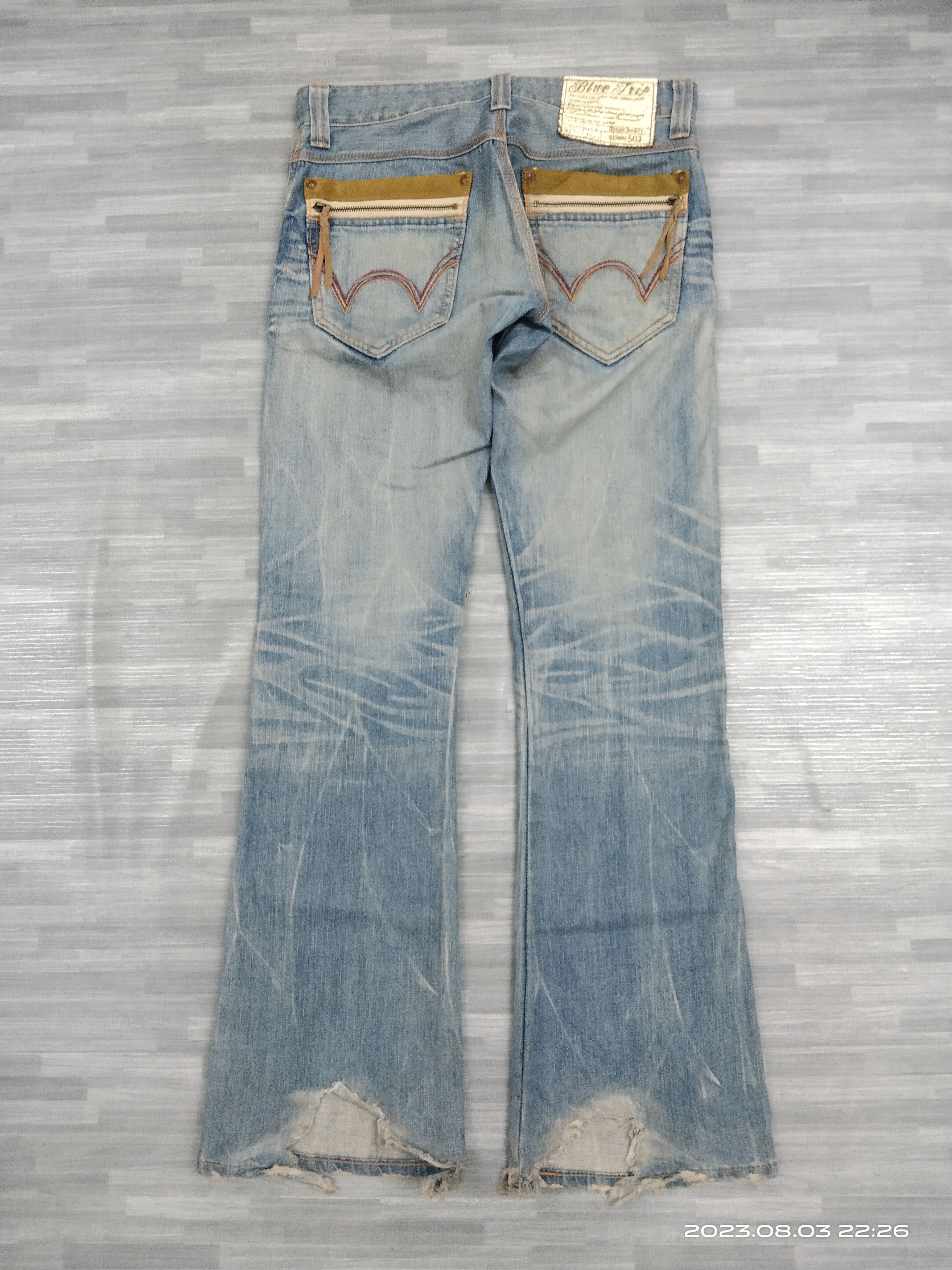 Edwin FLARE SICK FADED BLUE TRIP DENIM PANTS Size US 31 - 3 Thumbnail