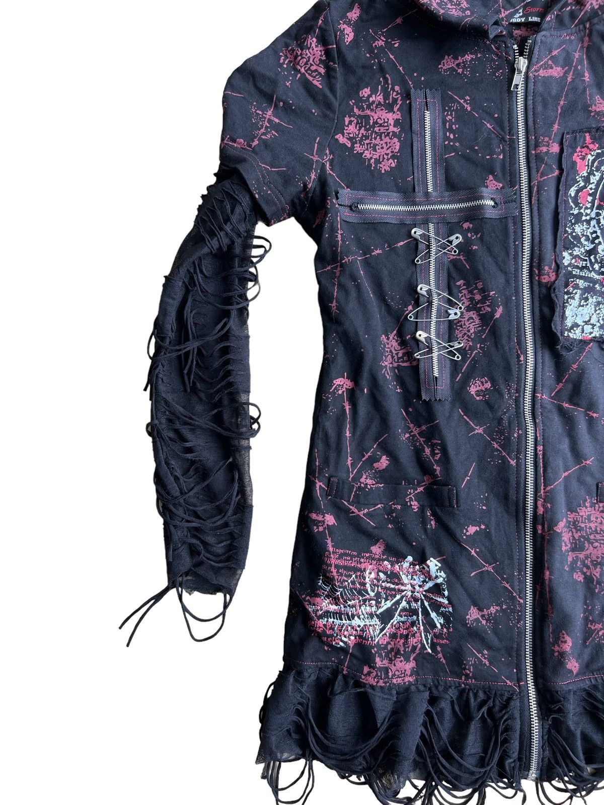 A.F.F.A. SICK🔥Blood Storm 🇯🇵 Anarchy Goth 💀 Hybrid Long Hoodie Size S / US 4 / IT 40 - 4 Thumbnail