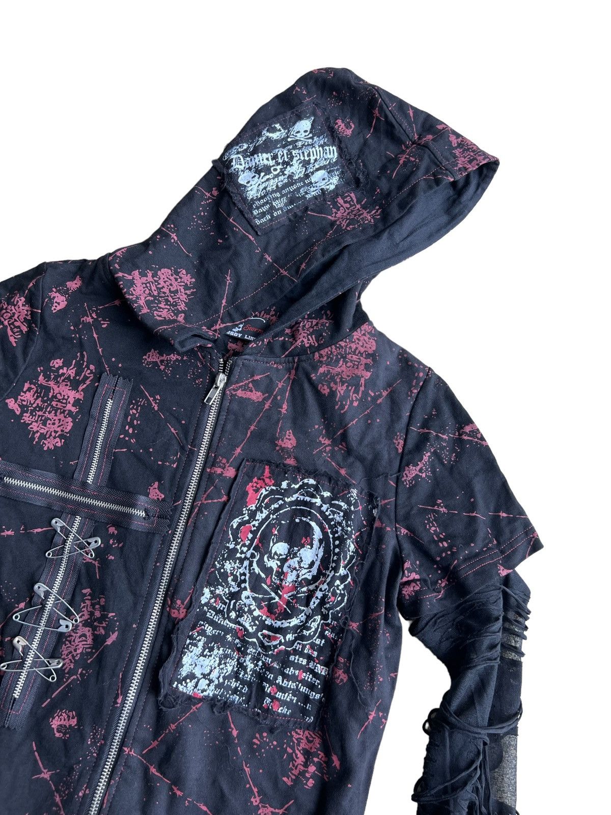 A.F.F.A. SICK🔥Blood Storm 🇯🇵 Anarchy Goth 💀 Hybrid Long Hoodie Size S / US 4 / IT 40 - 3 Thumbnail