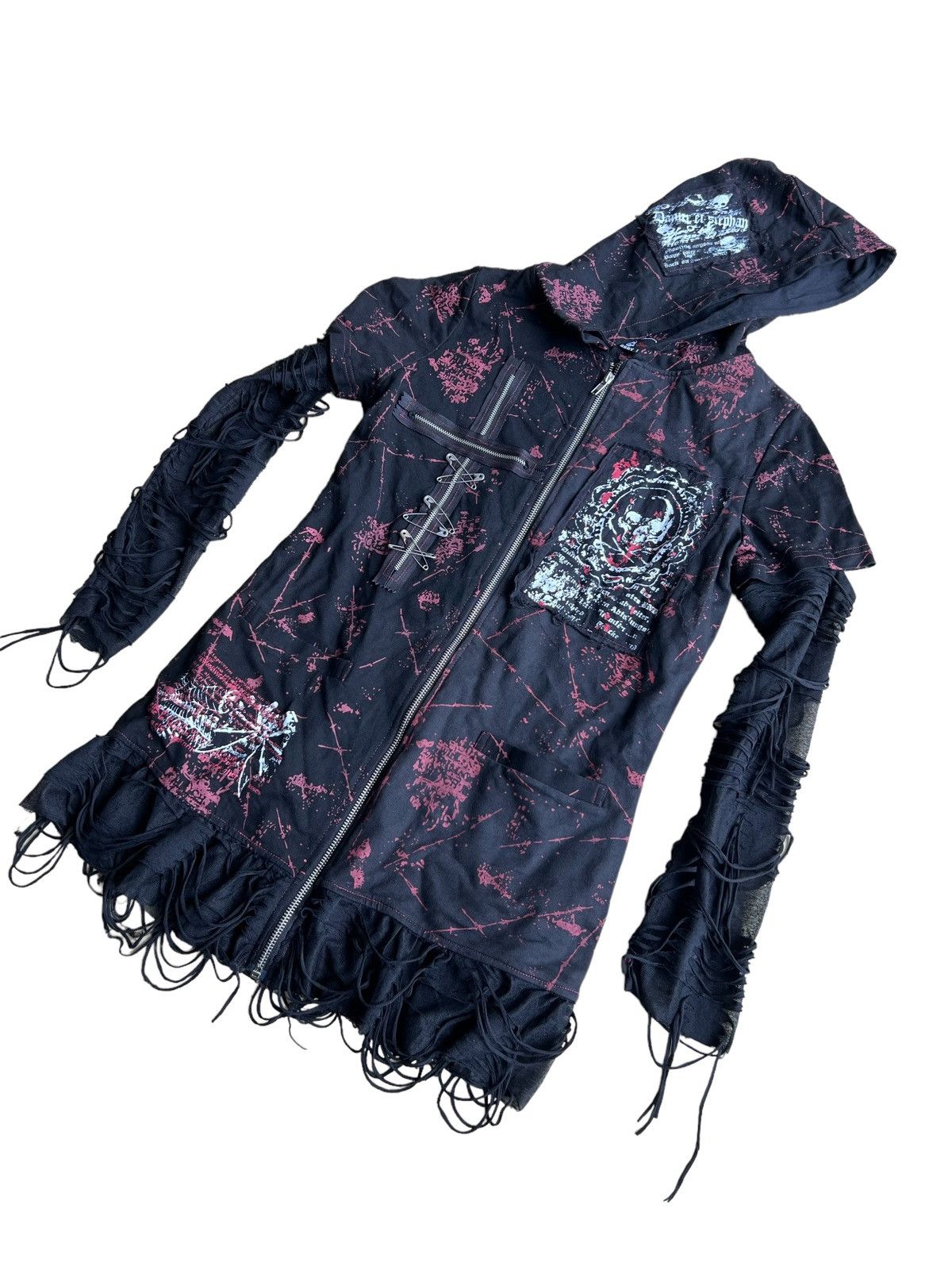 A.F.F.A. SICK🔥Blood Storm 🇯🇵 Anarchy Goth 💀 Hybrid Long Hoodie Size S / US 4 / IT 40 - 2 Thumbnail