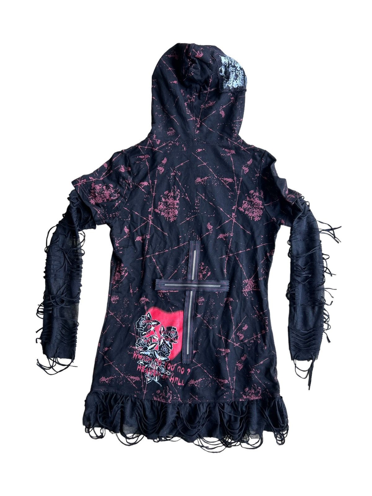 A.F.F.A. SICK🔥Blood Storm 🇯🇵 Anarchy Goth 💀 Hybrid Long Hoodie Size S / US 4 / IT 40 - 6 Thumbnail