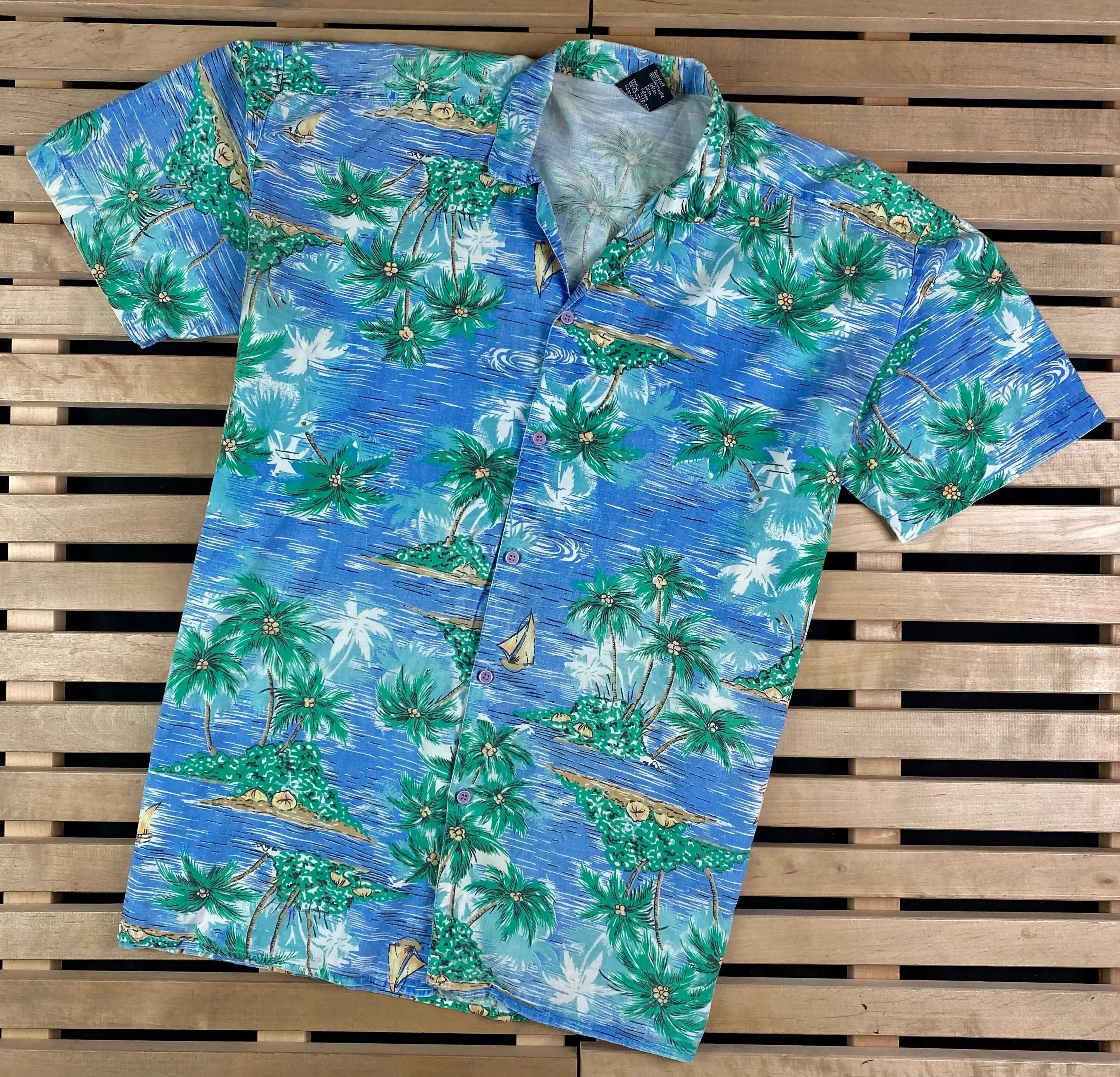 Vintage Mens Vintage Hawaiian Shirt Size L Palm Size US L / EU 52-54 / 3 - 1 Thumbnail