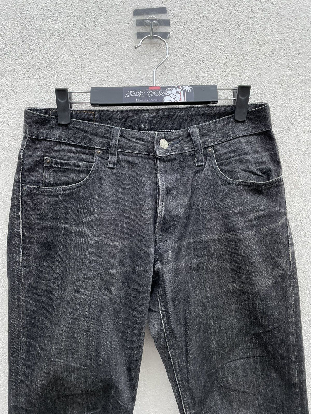 HOLLYWOOD RANCH MARKET HR Market Distressed Denim Jeans Made In Japan Size US 30 / EU 46 - 4 Thumbnail