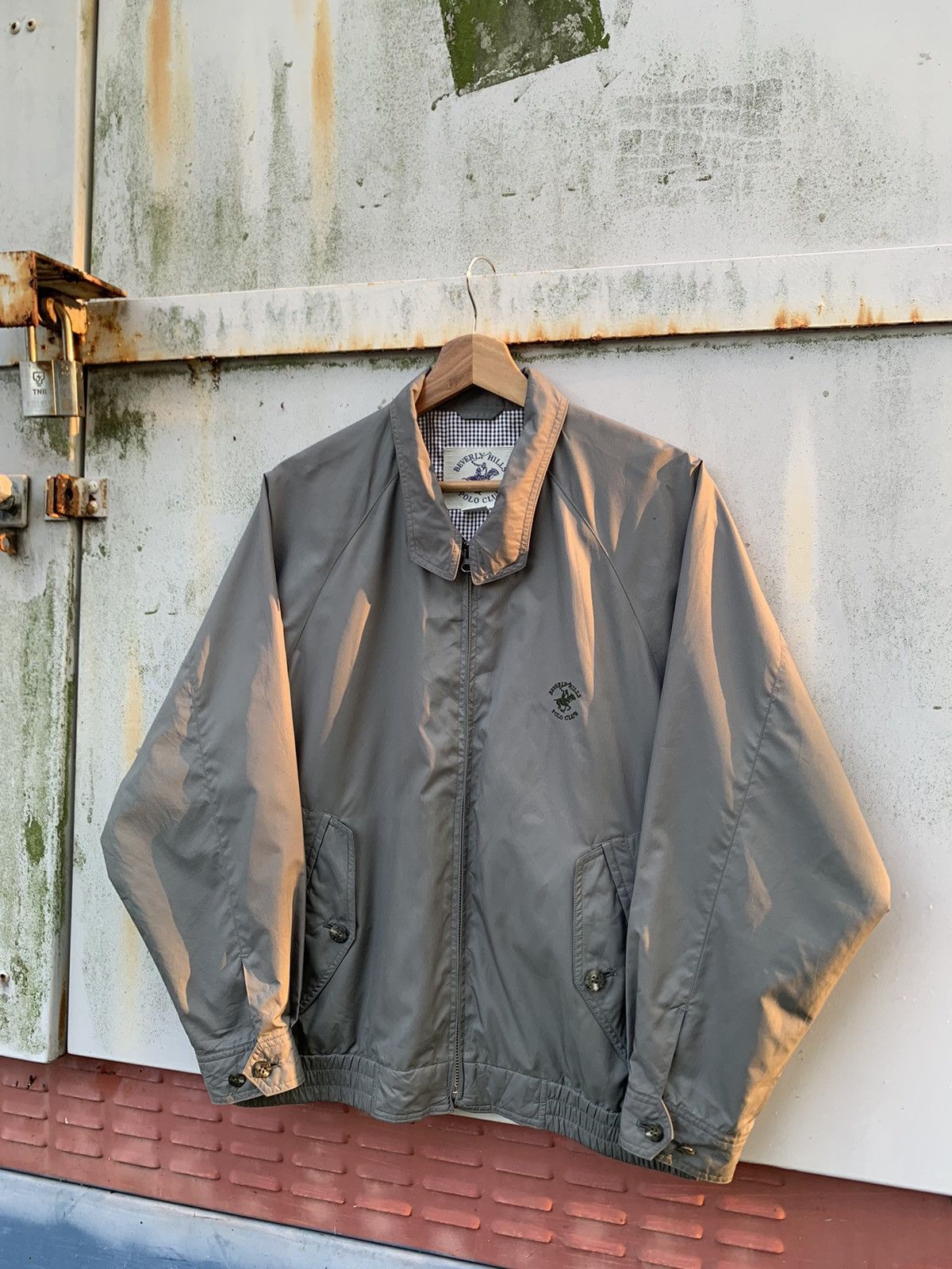 image of Beverly Hills Polo Club x Bomber Jacket Baverly Hills Polo Club Grey Bomber Jacket (Size Medium)
