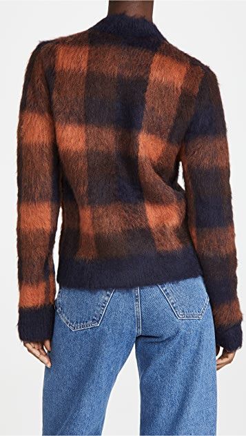 Acne Studios Kanya Check Alpaca Blend Fuzzy Sweater Size S / US 4 / IT 40 - 3 Thumbnail