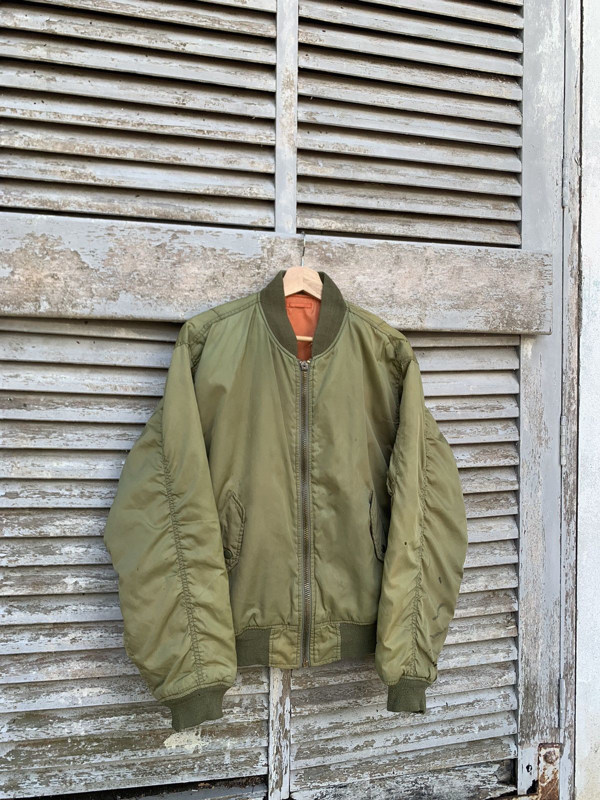 Vintage 🪖Vintage THRASHED MA-1 Man Intermediate Bomber Jacket Size US L / EU 52-54 / 3 - 4 Thumbnail