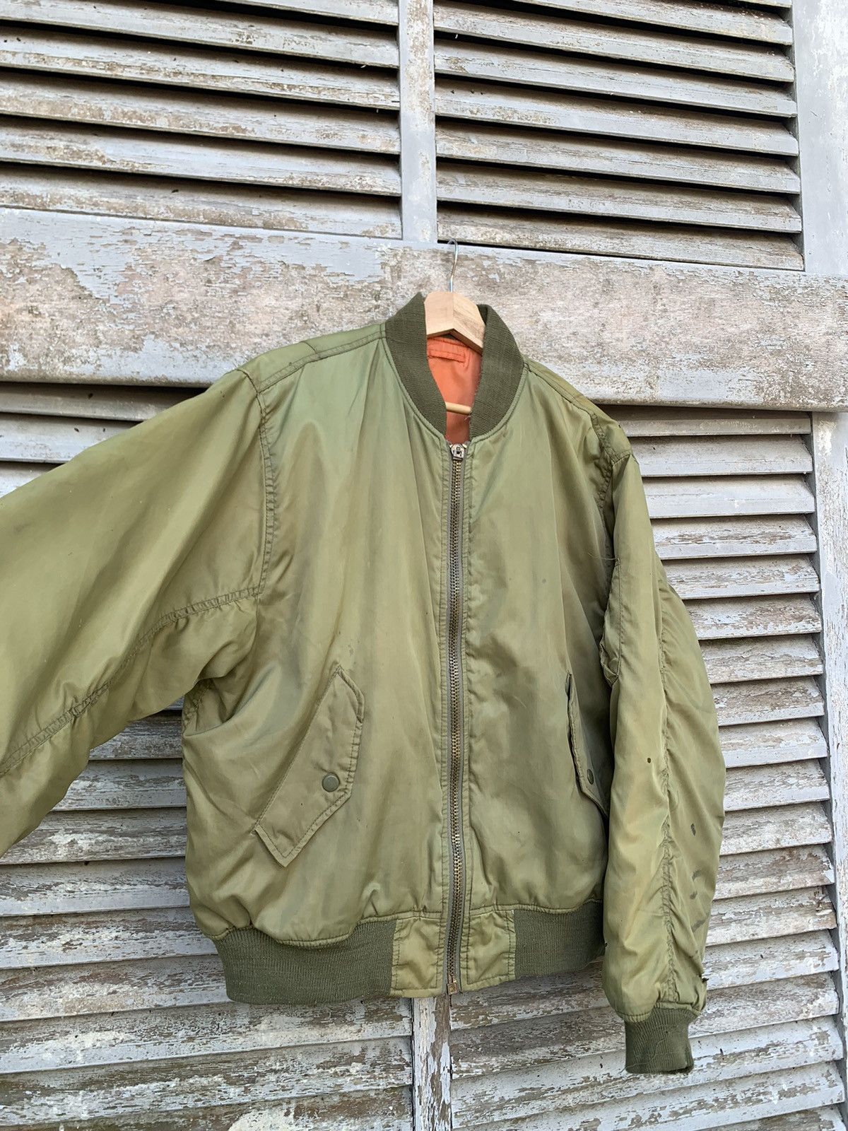 Vintage 🪖Vintage THRASHED MA-1 Man Intermediate Bomber Jacket Size US L / EU 52-54 / 3 - 10 Thumbnail