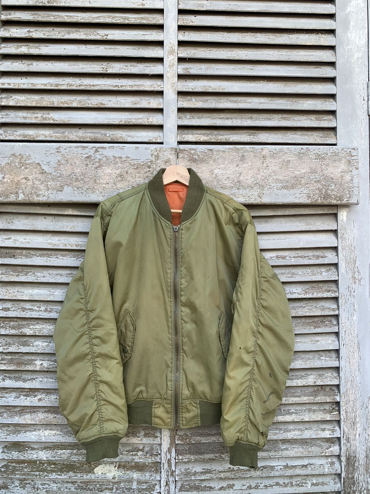 Vintage 🪖Vintage THRASHED MA-1 Man Intermediate Bomber Jacket Size US L / EU 52-54 / 3 - 8 Thumbnail