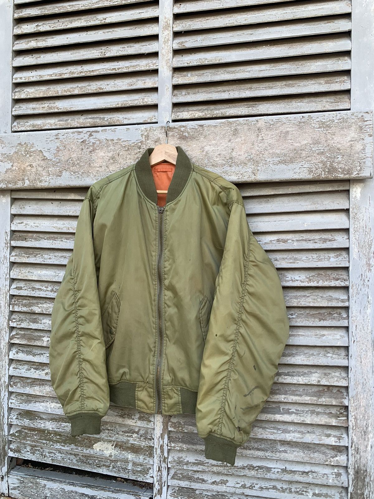 Vintage 🪖Vintage THRASHED MA-1 Man Intermediate Bomber Jacket Size US L / EU 52-54 / 3 - 3 Thumbnail