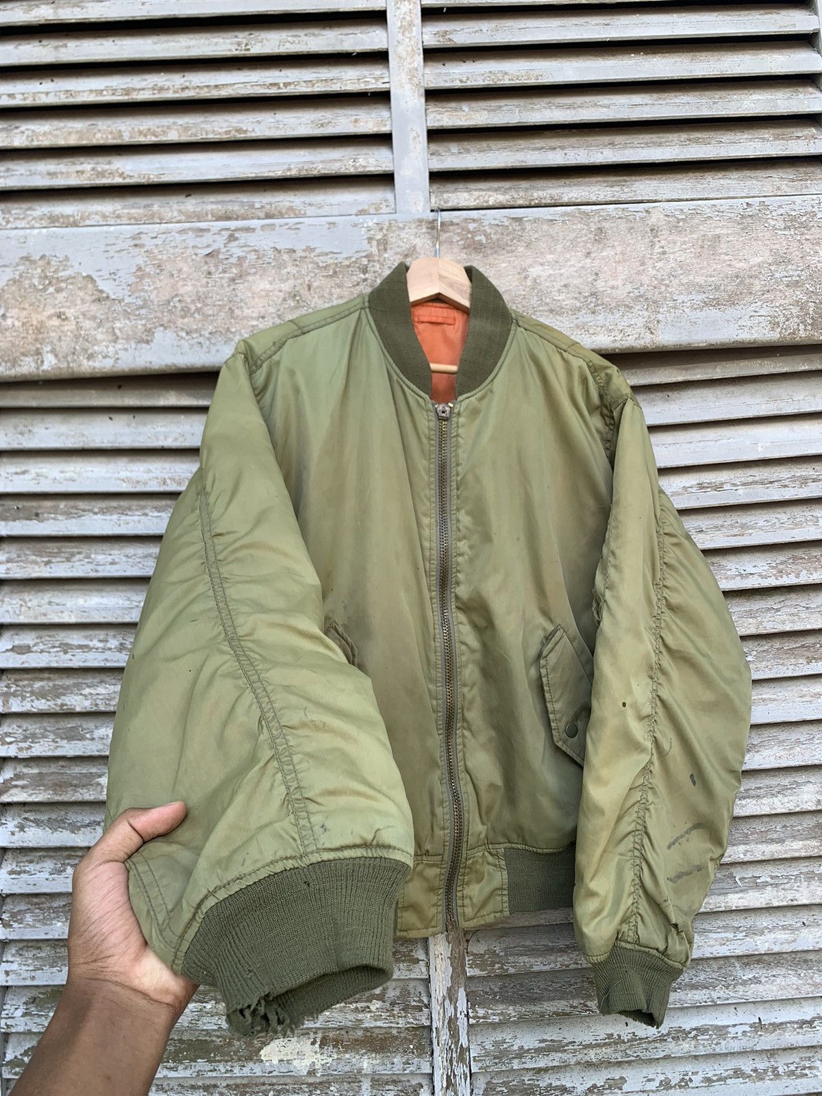 Vintage 🪖Vintage THRASHED MA-1 Man Intermediate Bomber Jacket Size US L / EU 52-54 / 3 - 6 Thumbnail