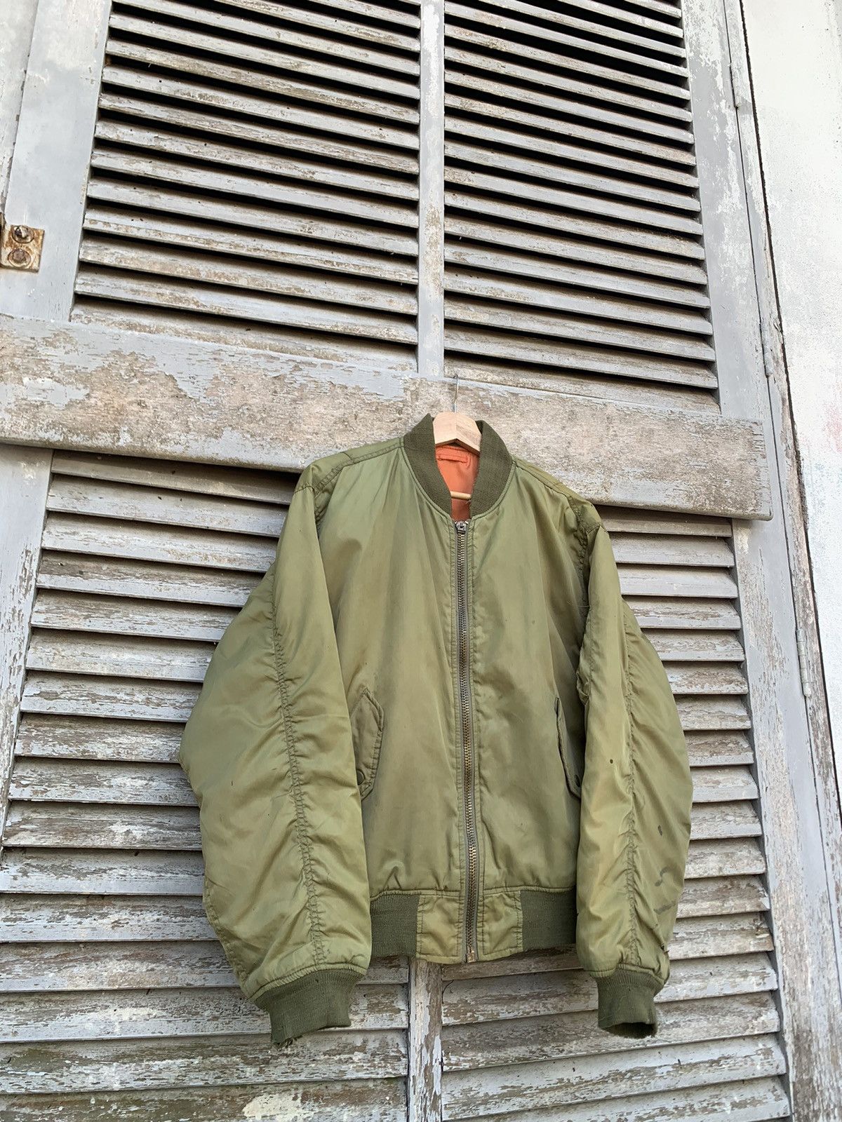 Vintage 🪖Vintage THRASHED MA-1 Man Intermediate Bomber Jacket Size US L / EU 52-54 / 3 - 5 Thumbnail