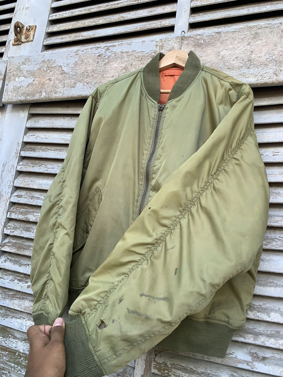 Vintage 🪖Vintage THRASHED MA-1 Man Intermediate Bomber Jacket Size US L / EU 52-54 / 3 - 2 Thumbnail