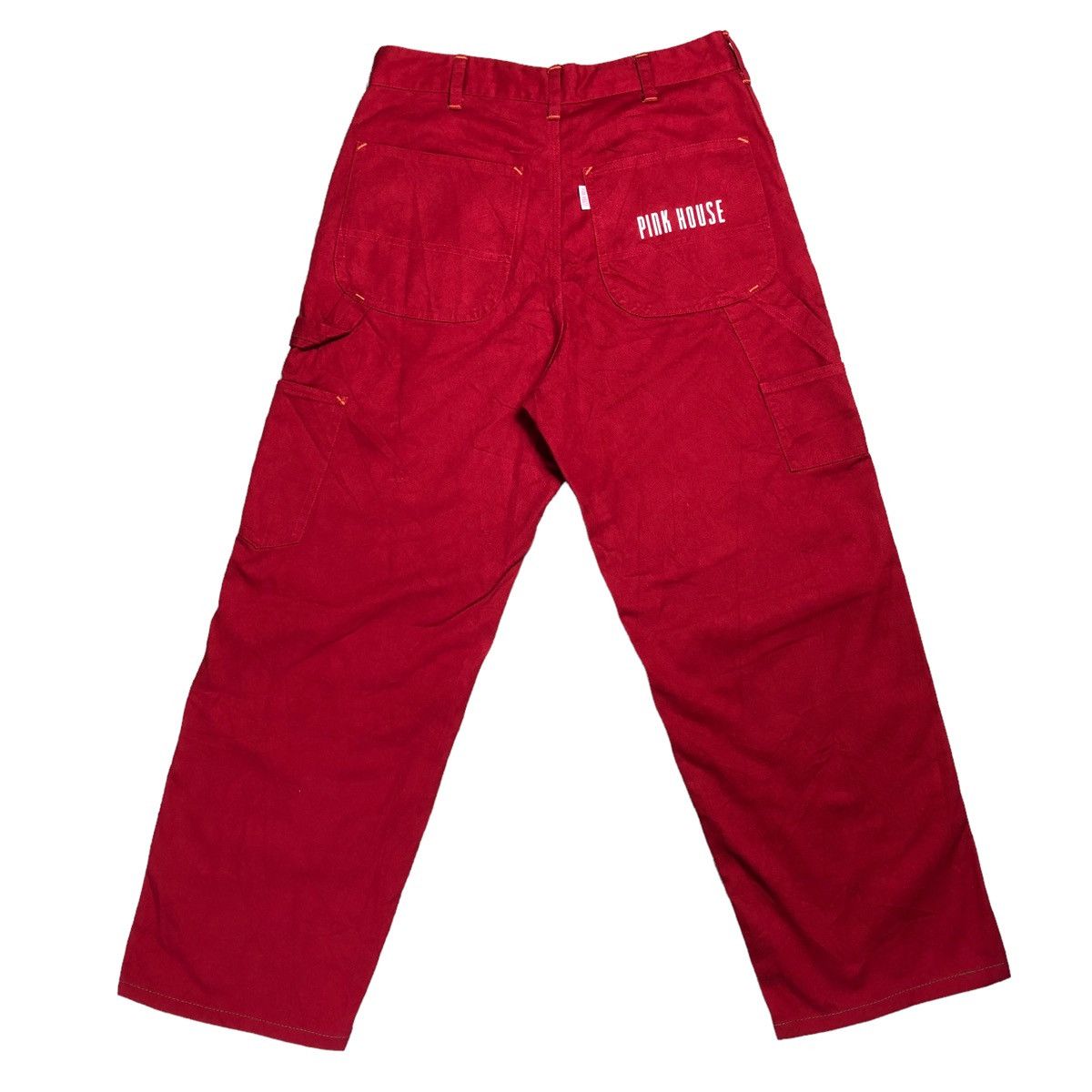 Japanese Brand × Pink House Pink House Red Carpenter Pant Cargo Bushpant Made In Japan Size US 29 - 3 Thumbnail