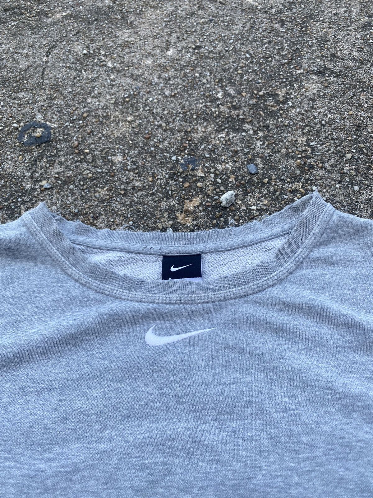 Nike Vintage Distressed Nike Center Swoosh Sweatshirt Oversized Size US XXL / EU 58 / 5 - 2 Thumbnail