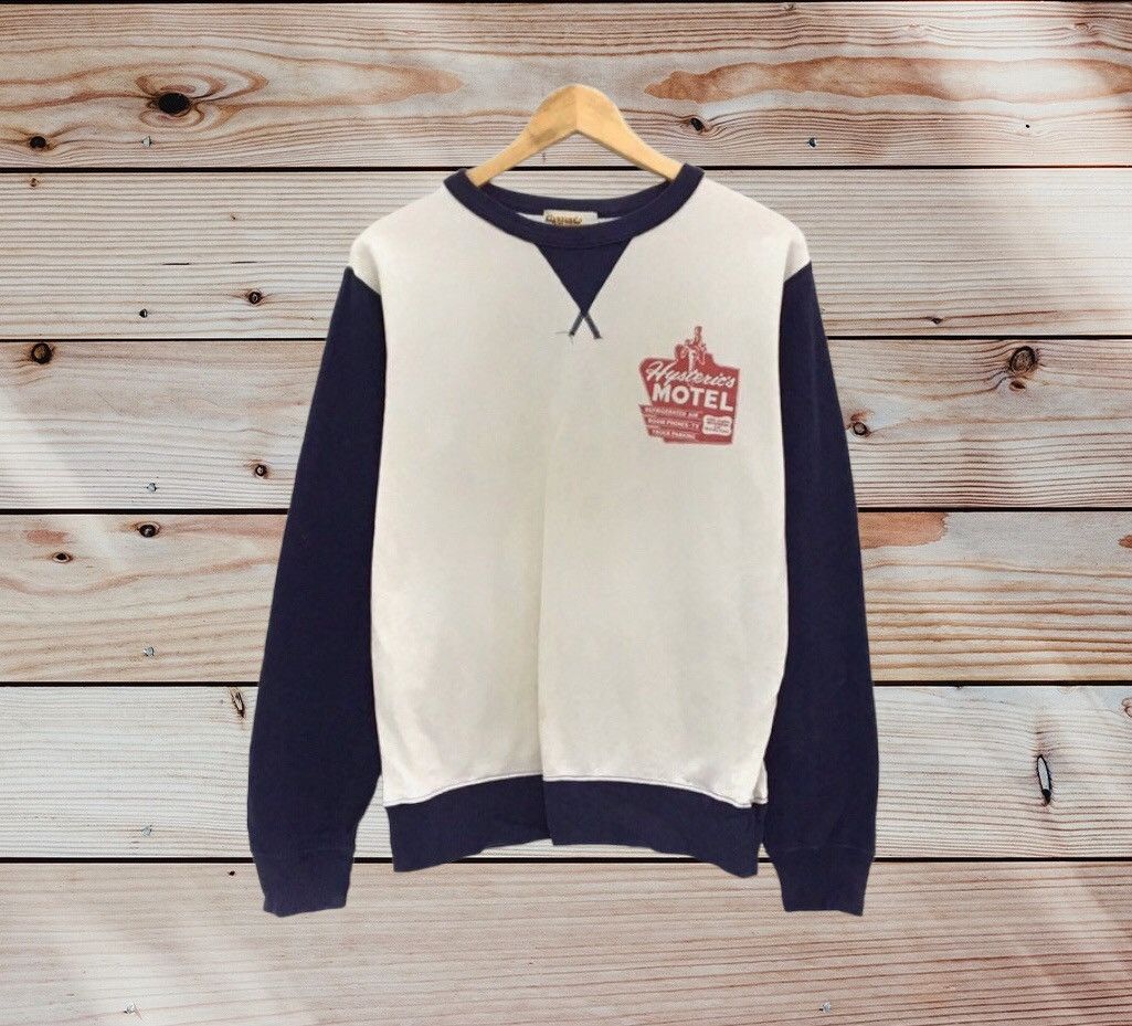 image of Hysteric Glamour Motel Crewneck Sweatshirts in Beige, Men's (Size Medium)