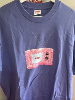 Supreme tv cheap tee grey