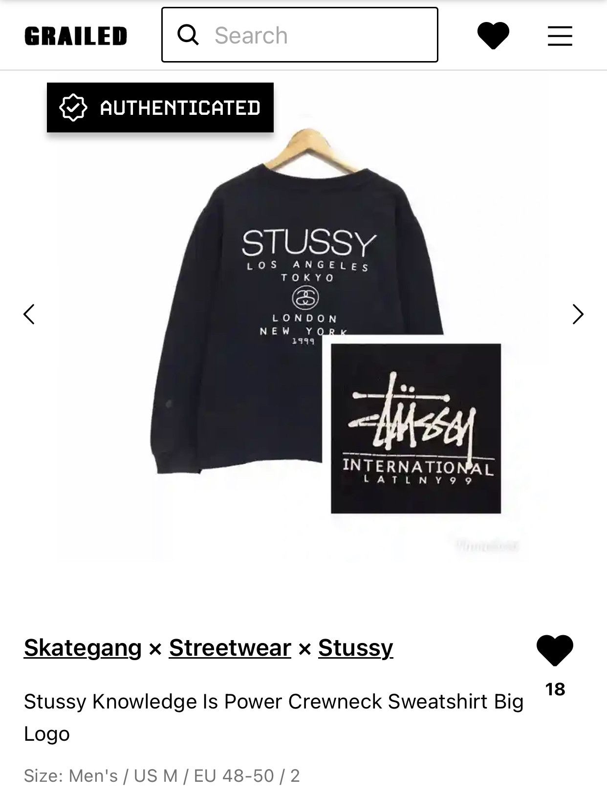 Stussy STUSSY Knowledge Is Power Crewneck Sweatshirt Size US M / EU 48-50 / 2 - 10 Thumbnail