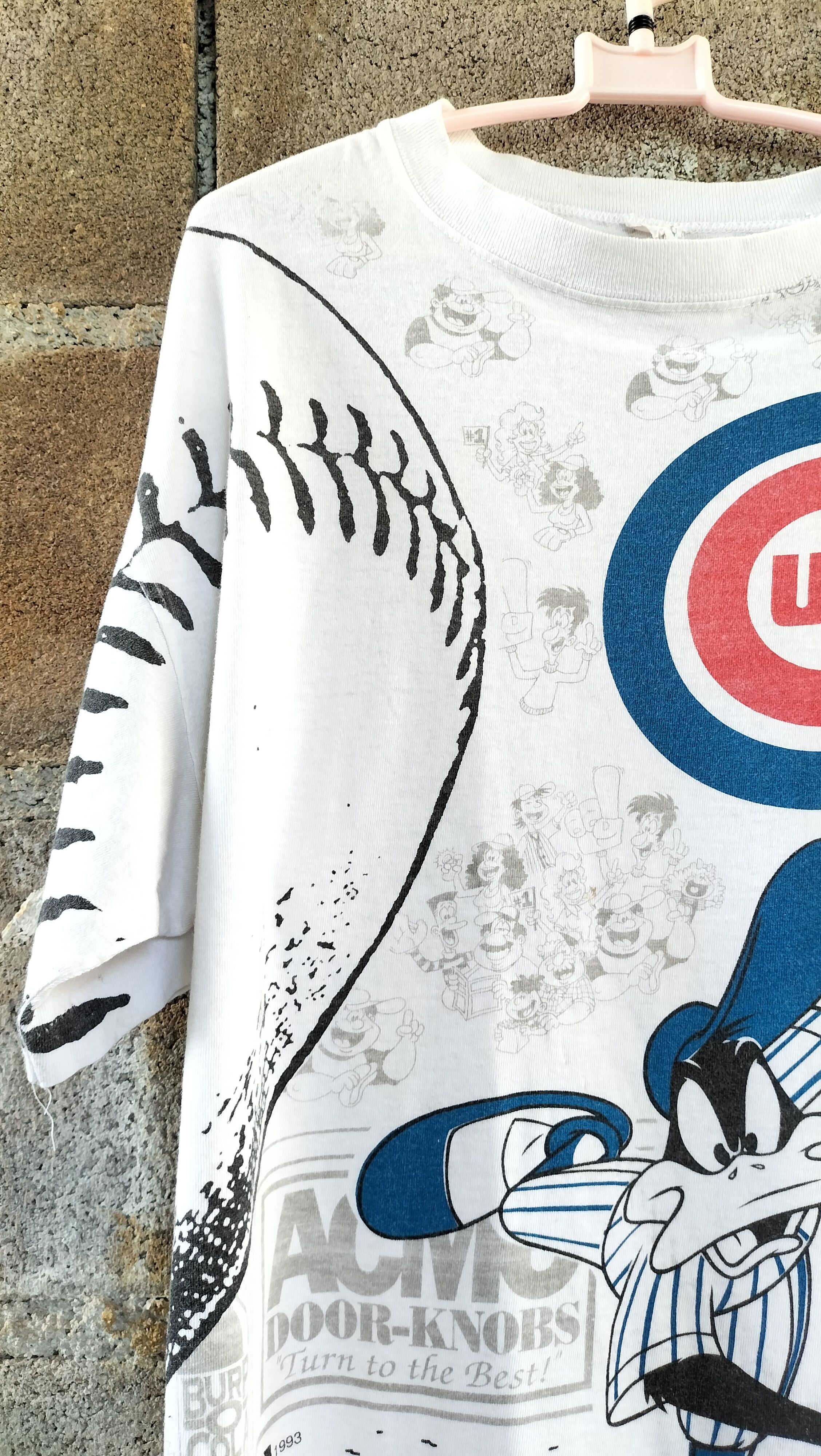 MLB Vintage 90s Warner Bros x Cubs MLB 1993 Cartoon Characters Size US L / EU 52-54 / 3 - 2 Thumbnail