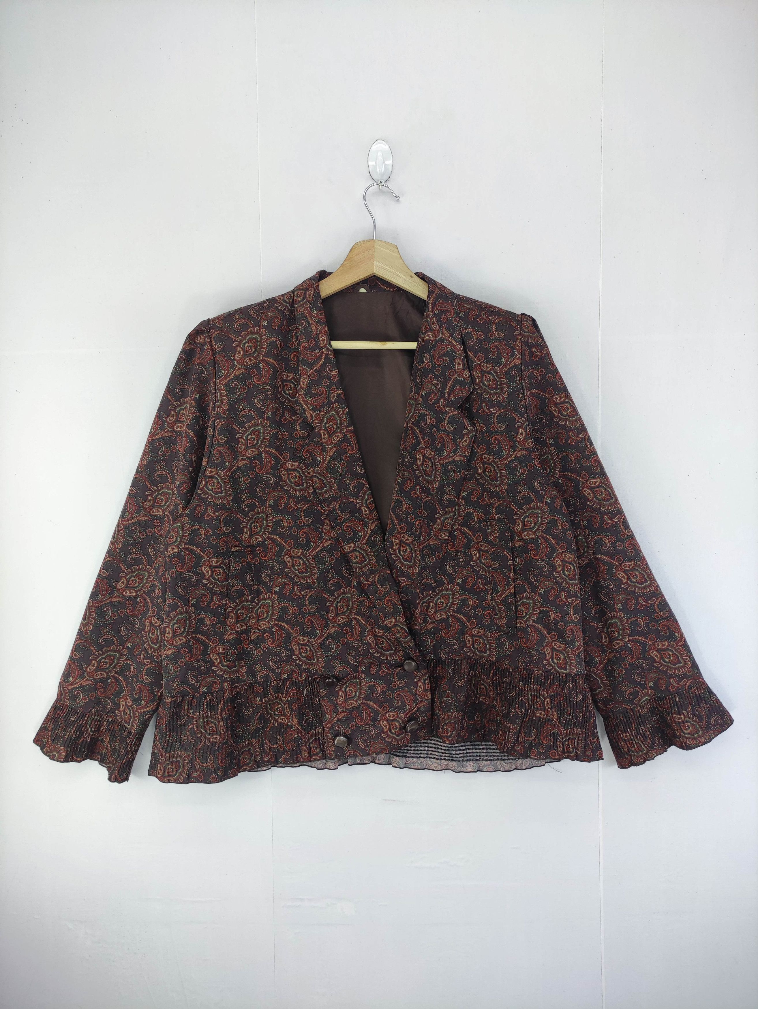 Japanese Brand Vintage Paisley Cardigan Coat Jacket Size L / US 10 / IT 46 - 1 Thumbnail