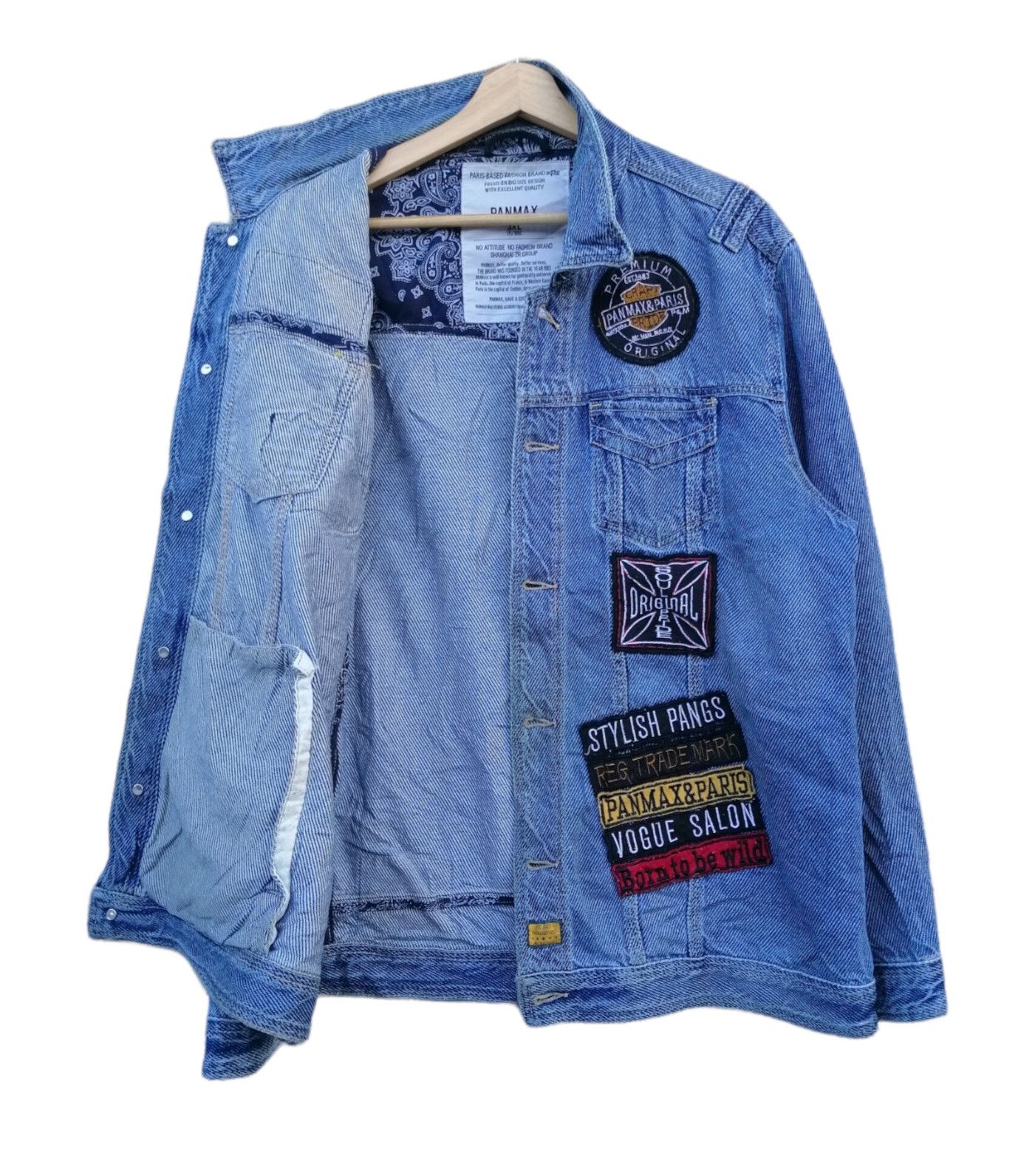 Japanese Brand × Vintage Vintage Panmax Paris Fashion Denim Patches Jacket Size US M / EU 48-50 / 2 - 16 Thumbnail
