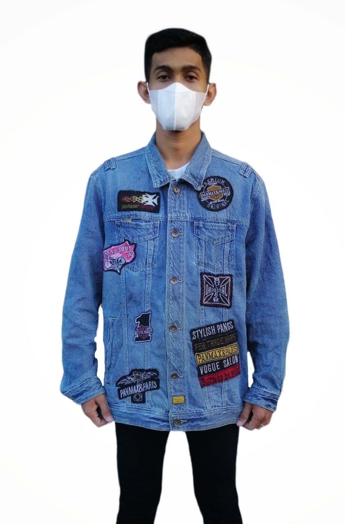 Japanese Brand × Vintage Vintage Panmax Paris Fashion Denim Patches Jacket Size US M / EU 48-50 / 2 - 2 Thumbnail