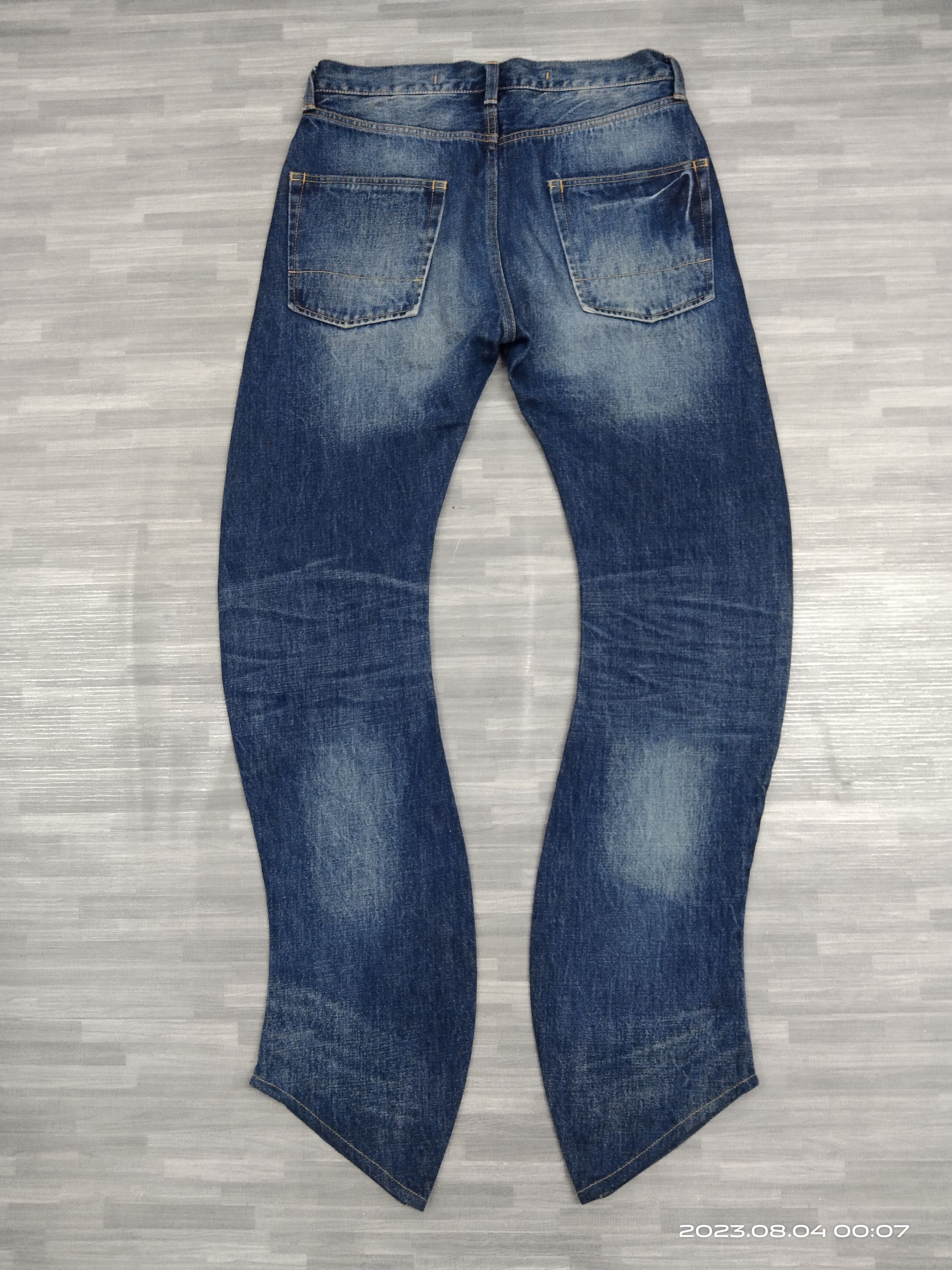 02DERIV. RARE DESIGN CURVE⚡02DERIV SELVEDGE DENIM PANTS Size US 32 / EU 48 - 3 Thumbnail