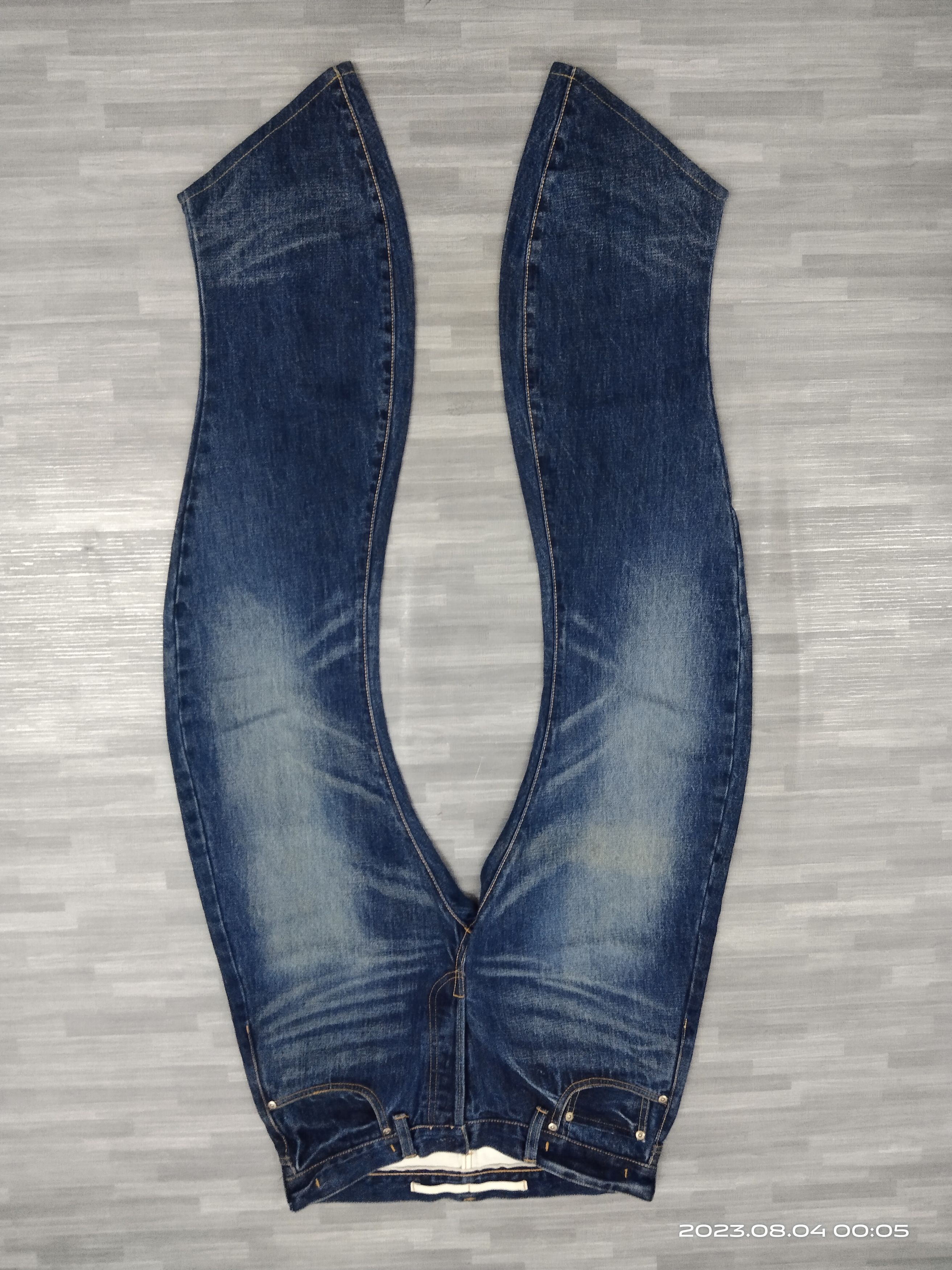 02DERIV. RARE DESIGN CURVE⚡02DERIV SELVEDGE DENIM PANTS Size US 32 / EU 48 - 2 Thumbnail