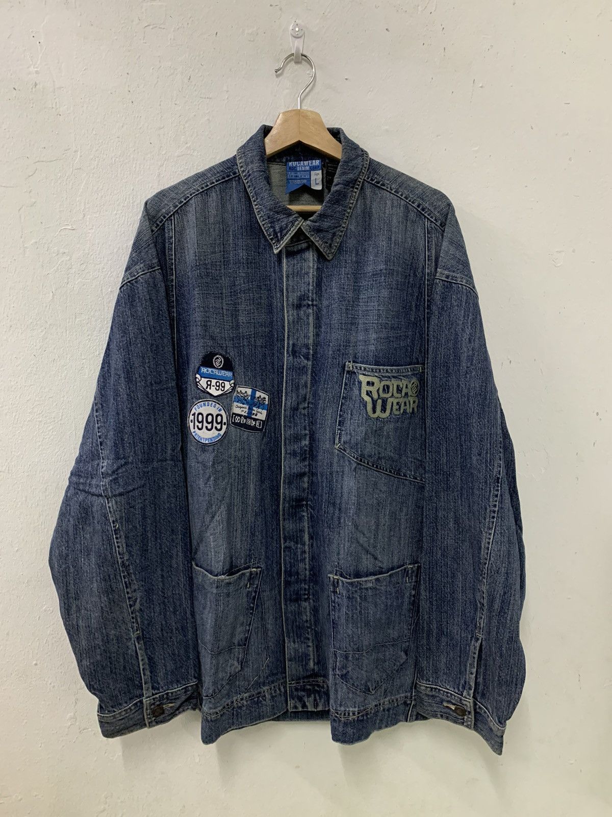 image of Patches Chore Denim Jacket, Men's (Size XL)